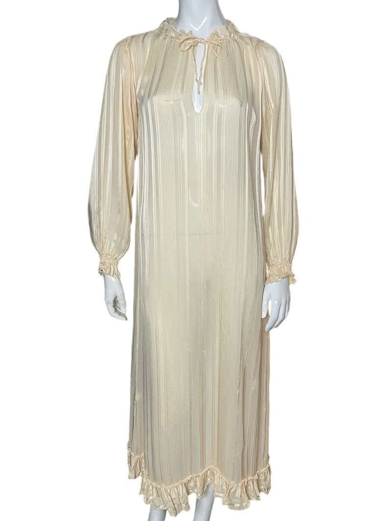 image of Santangelo Giorgio Sant Angelo Hippy Silk Kaftan Dress 1970S Vintage in Beige, Women's (Size XS)
