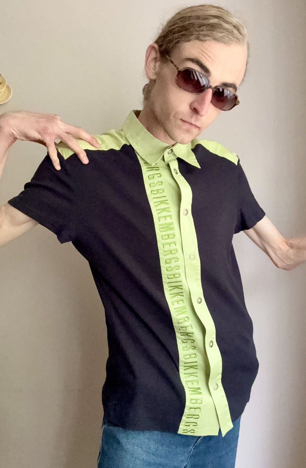 Dirk Bikkembergs Dirk Bikkembergs Vintage Snap Button Logo Bowling Shirt Size US M / EU 48-50 / 2 - 4 Thumbnail