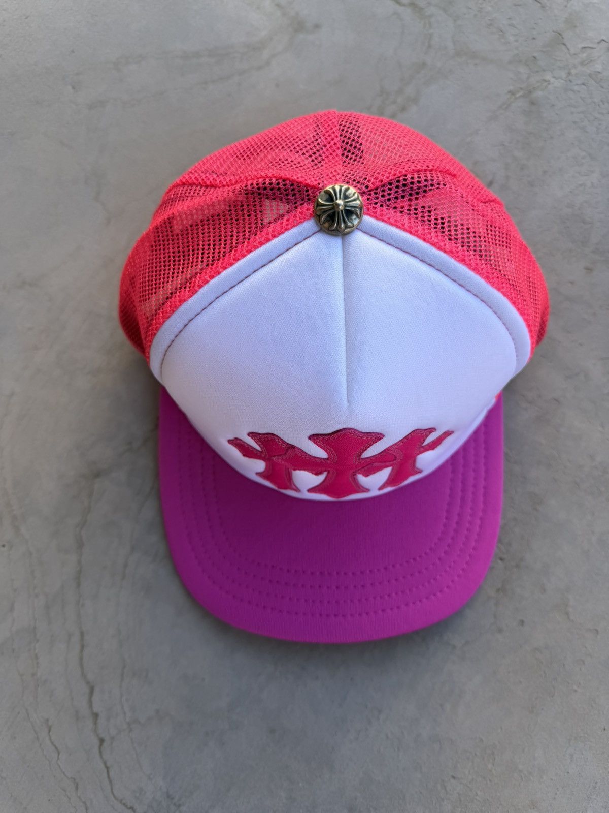 Chrome Hearts Chrome Hearts Pink Cemetery Cross Patch Trucker Hat New Size ONE SIZE - 3 Thumbnail