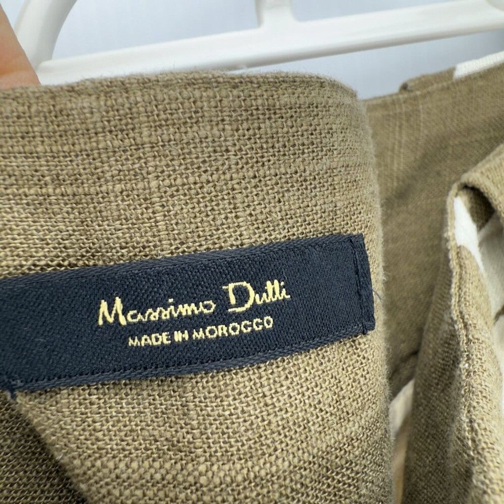 Massimo Dutti MASSIMO DUTTI Olive Green Cream Maximalist Resort Shorts 6 Size 28" / US 6 / IT 42 - 6 Thumbnail
