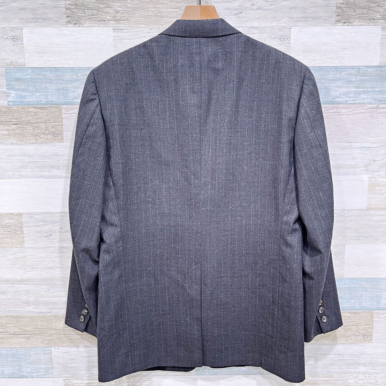 Brooks Brothers Brooks Brothers Wool Pinstripe Suit Gray Pleatetd 41R Size 40R - 6 Thumbnail
