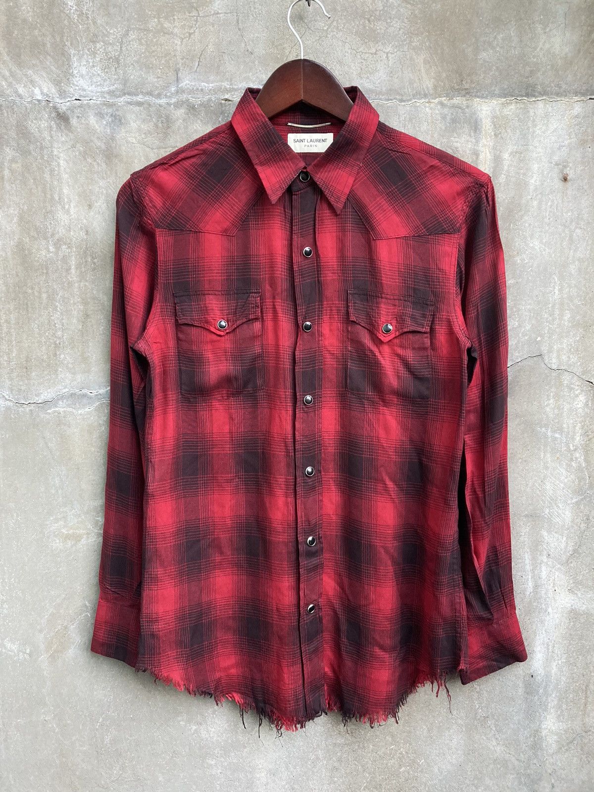 Saint laurent distressed shirt sales