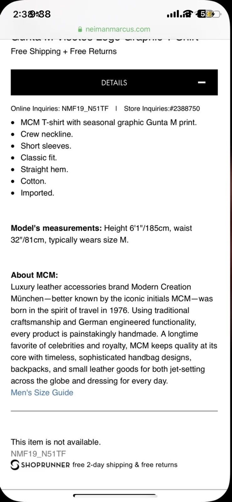 MCM Mcm gunta t shirt size s Size US S / EU 44-46 / 1 - 15 Thumbnail
