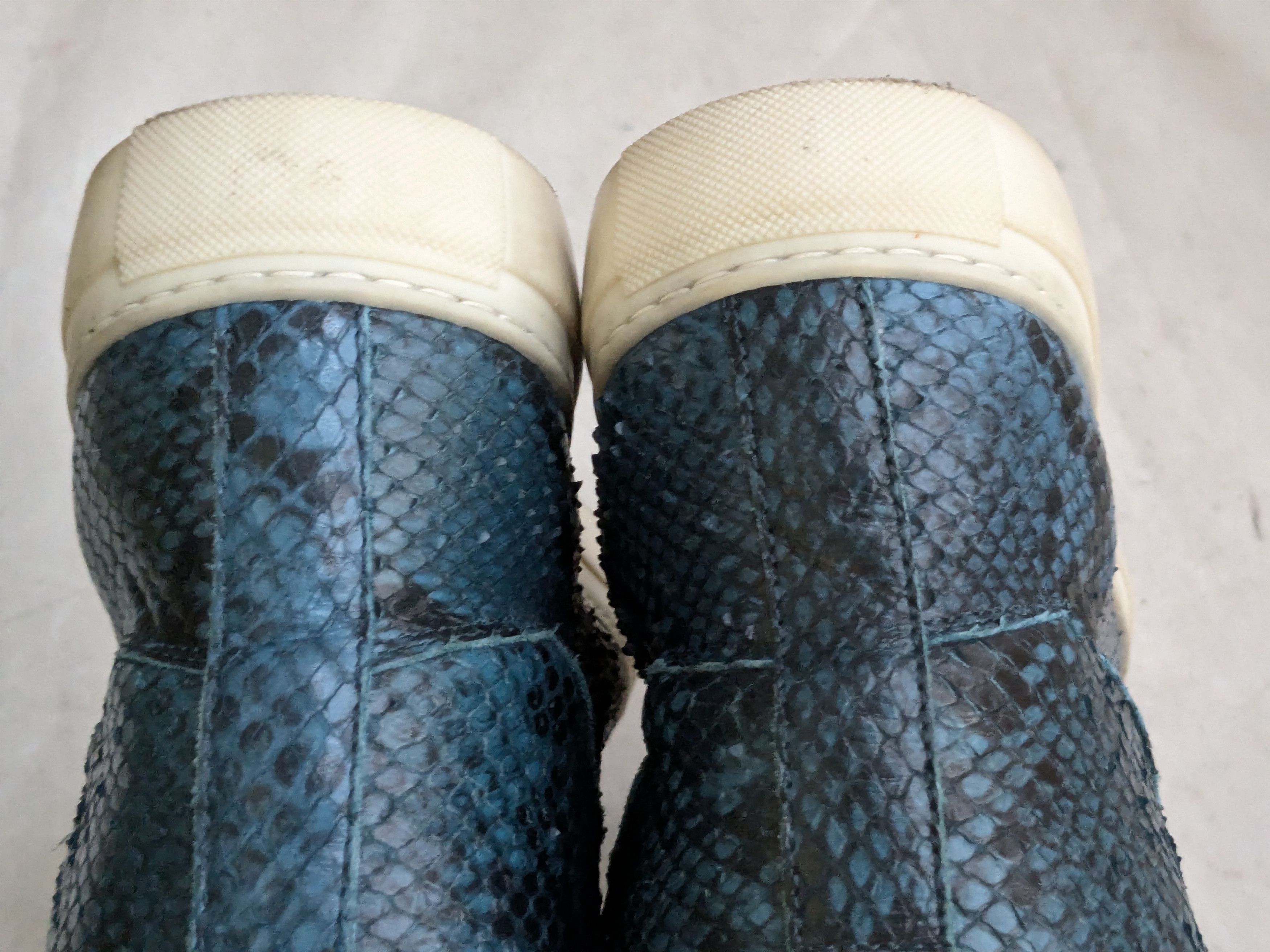 Balenciaga Balenciaga Arena Blue Snakeskin 11 High Tops Leather Size US 11 / EU 44 - 13 Thumbnail