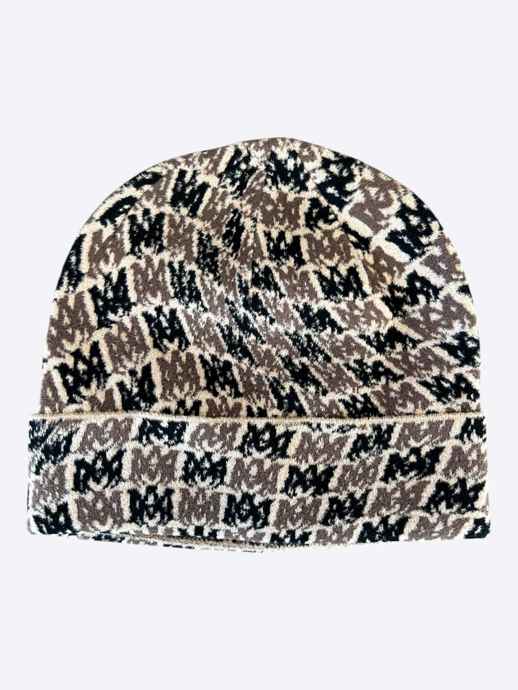Amiri Amiri Beige, Black & Brown MA Swirl Logo Beanie Size ONE SIZE - 2 Thumbnail