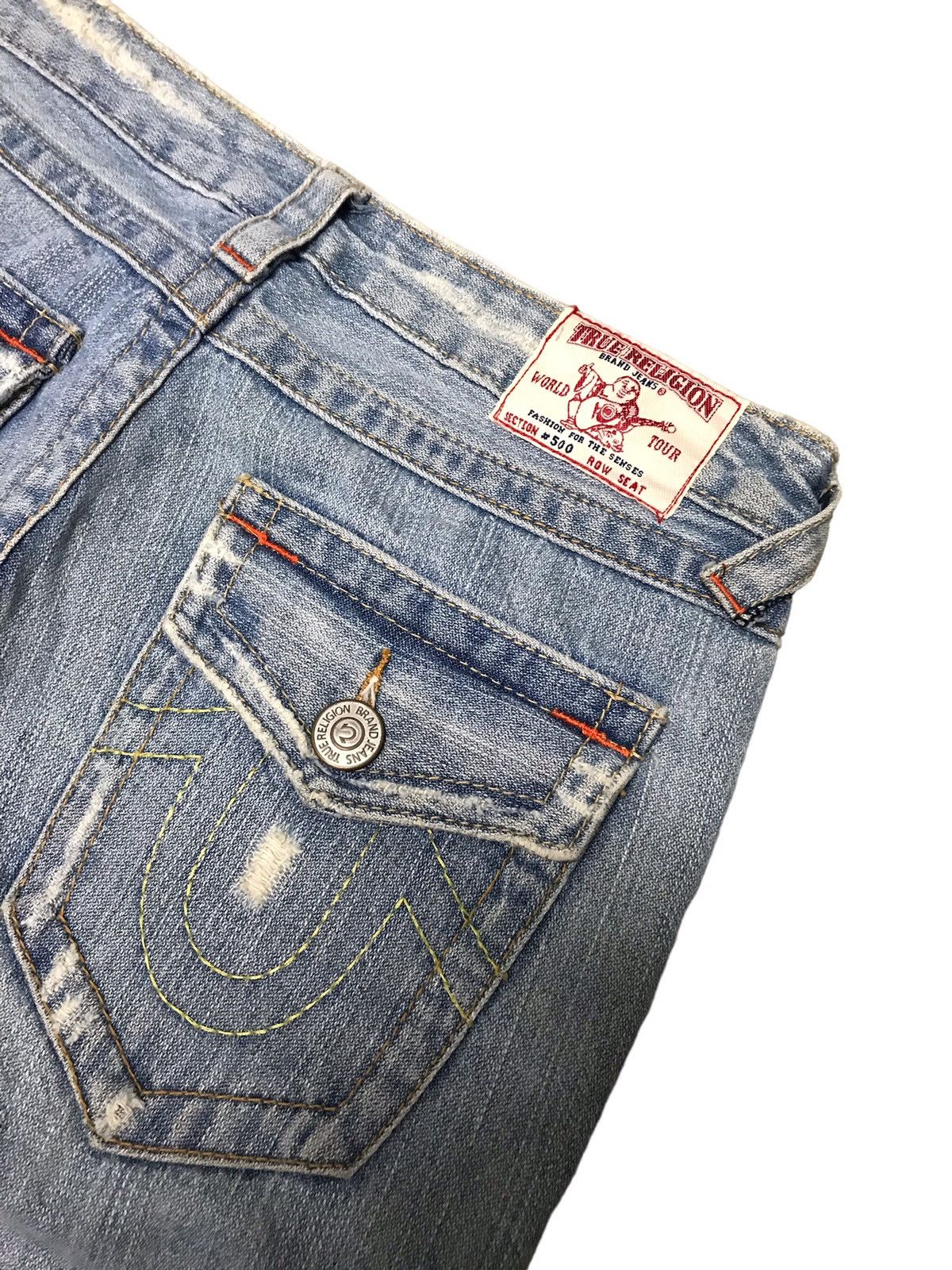 True Religion × Vintage Vintage True Religion #500 Distressed Denim Flared Jeans Size US 28 / EU 44 - 10 Thumbnail