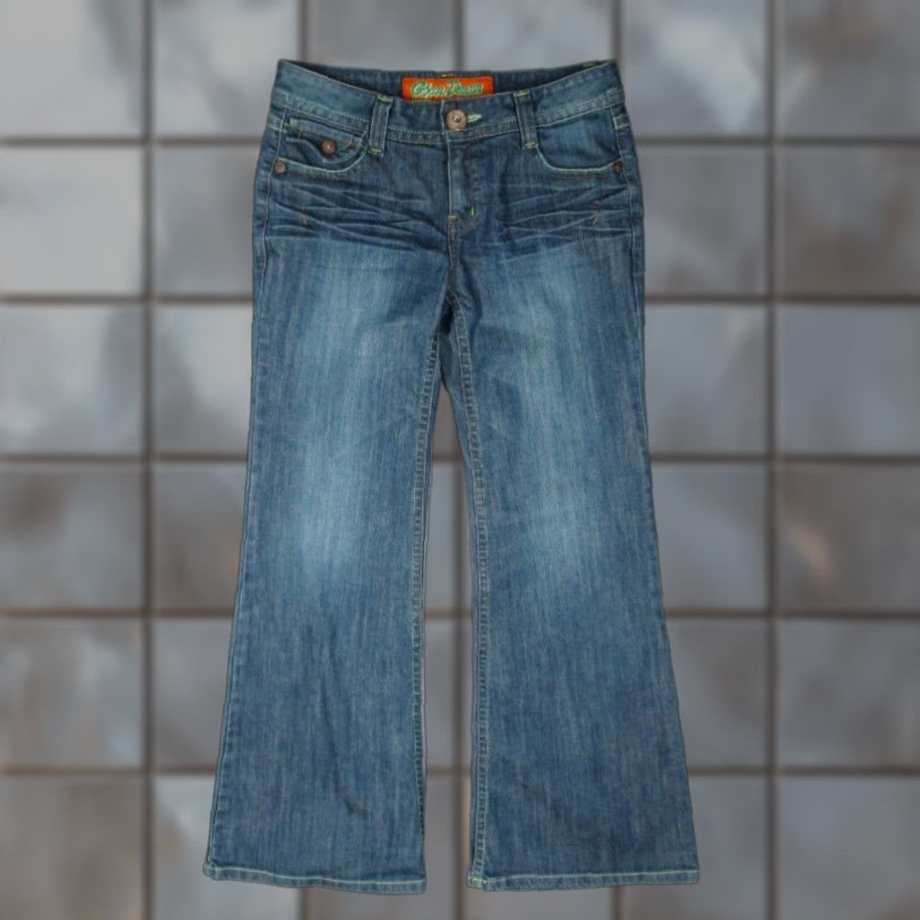 Vintage G Jon Womens 29 Blue Flare Denim Jeans Low Rise Vintage Retro Size 29" - 1 Thumbnail