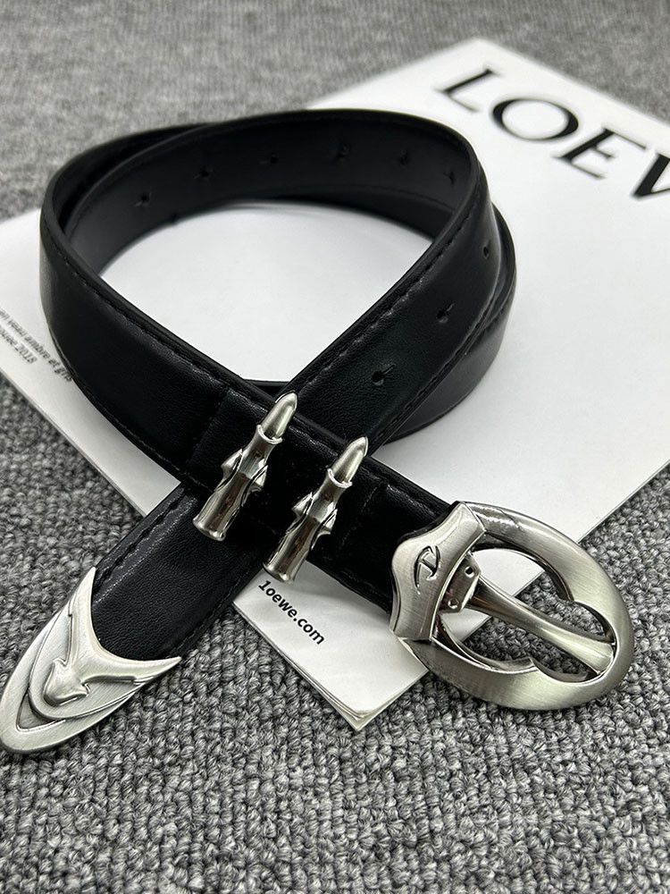 Japanese Brand × Vintage Pu leather alloy buckle waist strap Size 30 - 4 Thumbnail