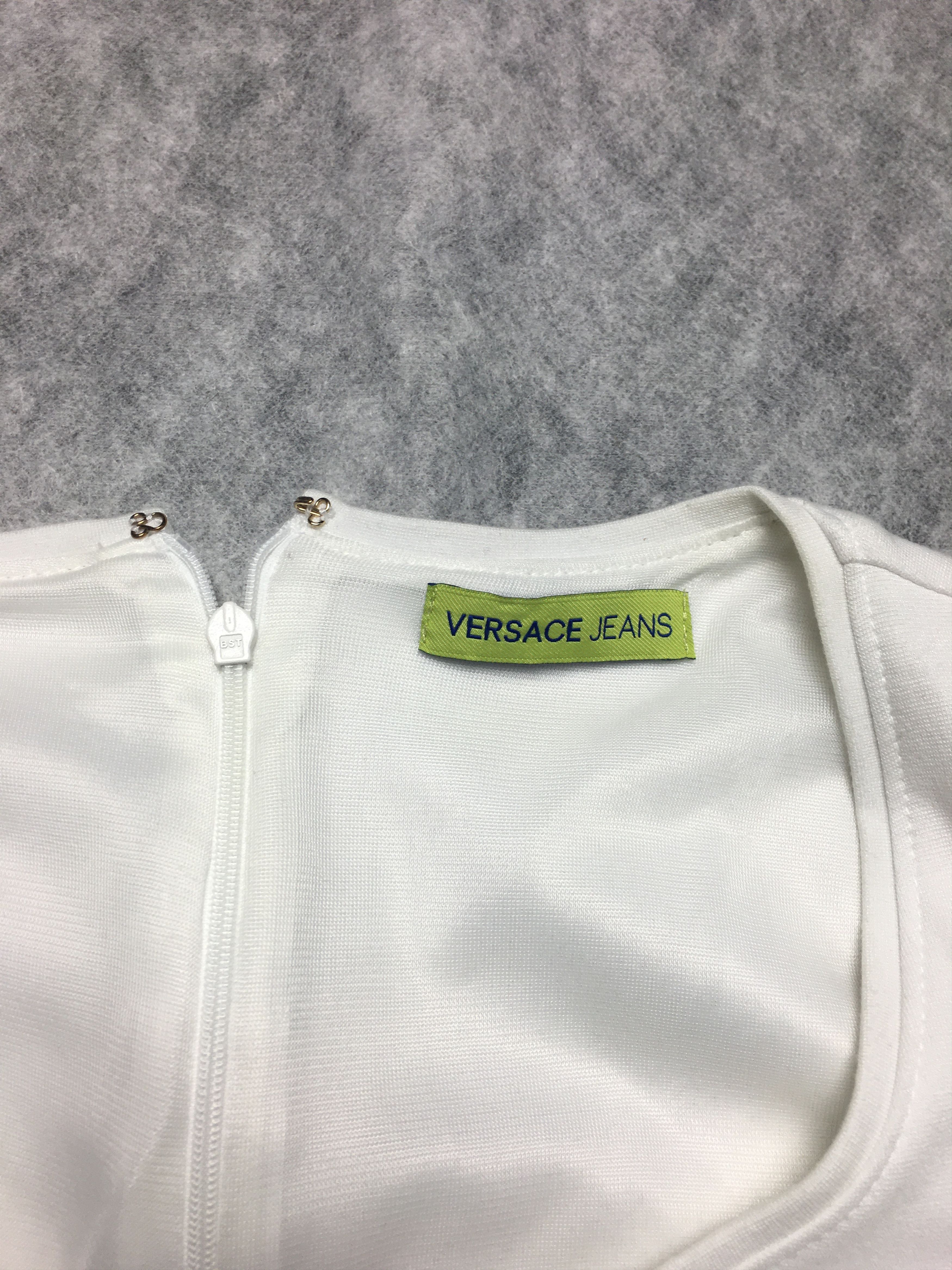 Versace Versace Jeans White Baroque Studded Paisley Dress Size S / US 4 / IT 40 - 8 Thumbnail