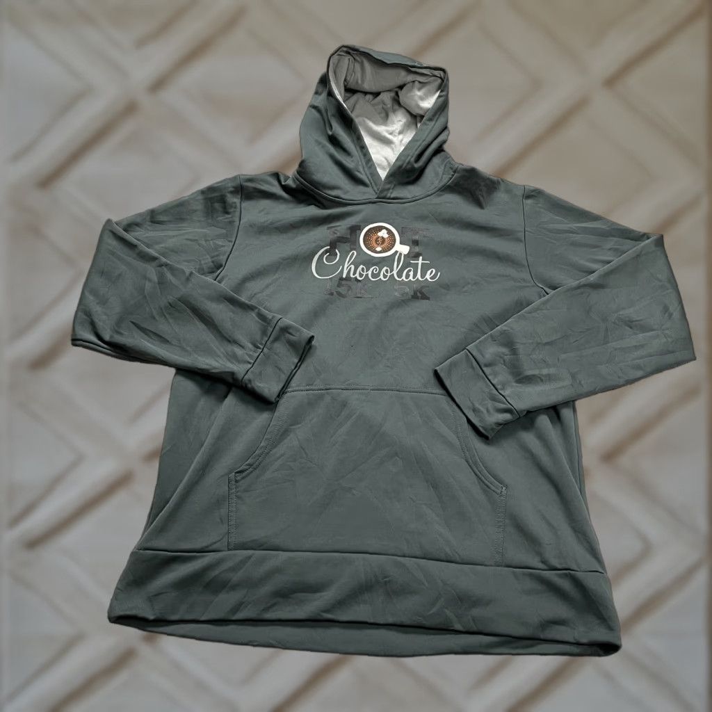 CHOCOOLATE Chocolate Hoodie Womens Large Gray Pullover Sweatshirt Fleece Logo Sports Running & Walking Size L / US 10 / IT 46 - 1 Thumbnail