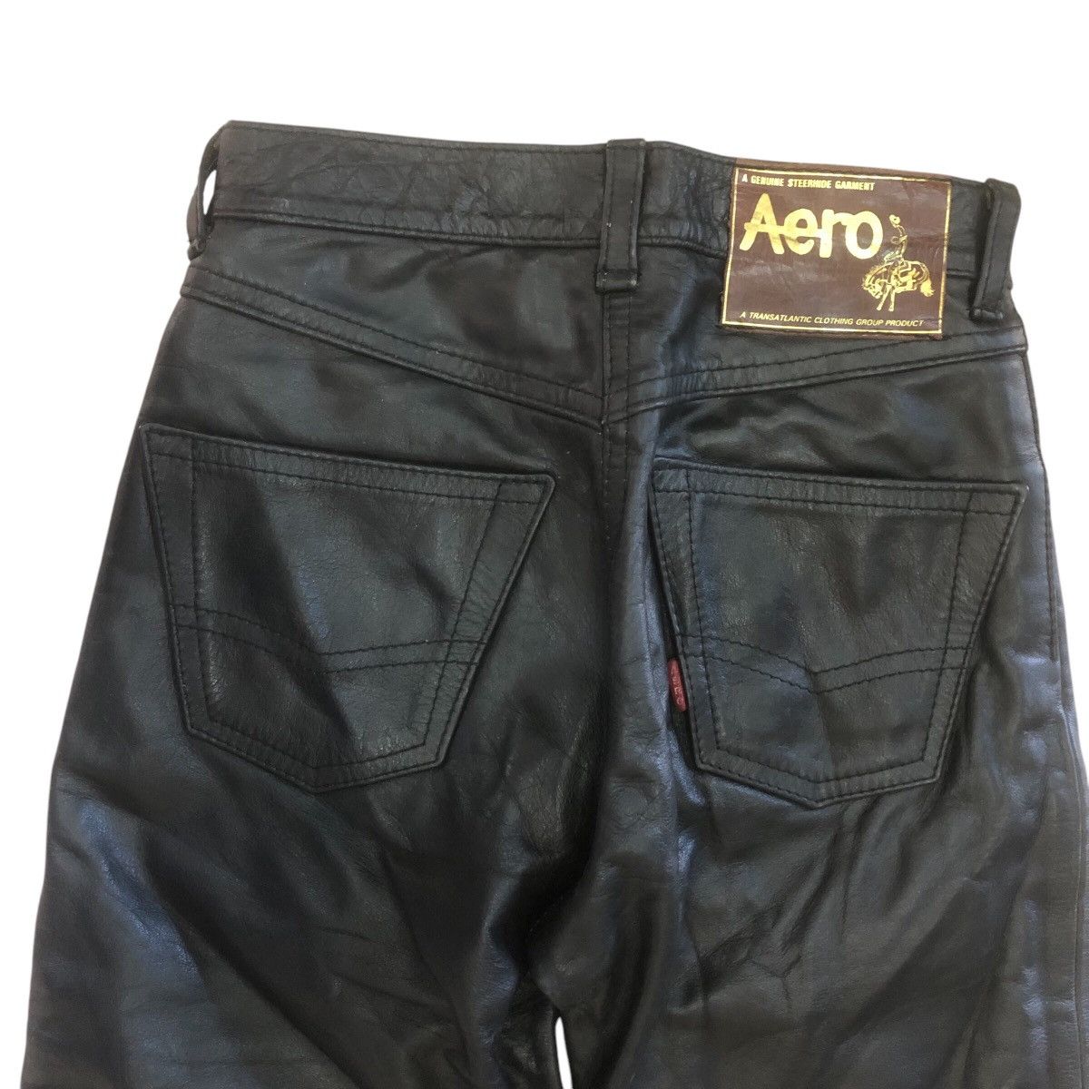 Aero Leathers × Cowboy Equipment × Leather Aero Steerhide Leather Pants Size US 27 - 6 Thumbnail