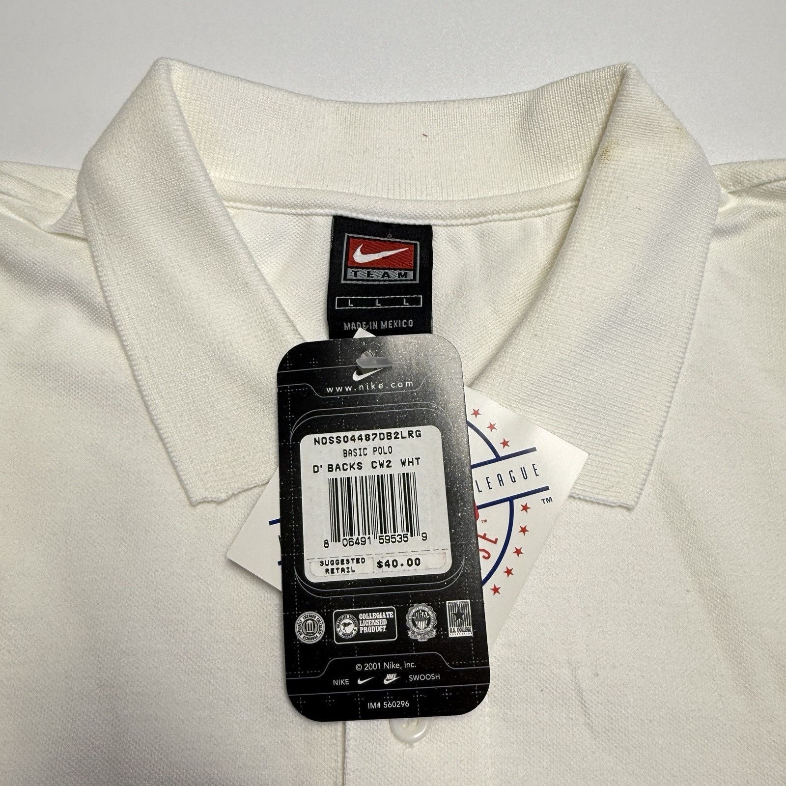 MLB Vintage Nike Arizona Diamondbacks Polo Shirt Mens Large Whit Size US L / EU 52-54 / 3 - 13 Thumbnail