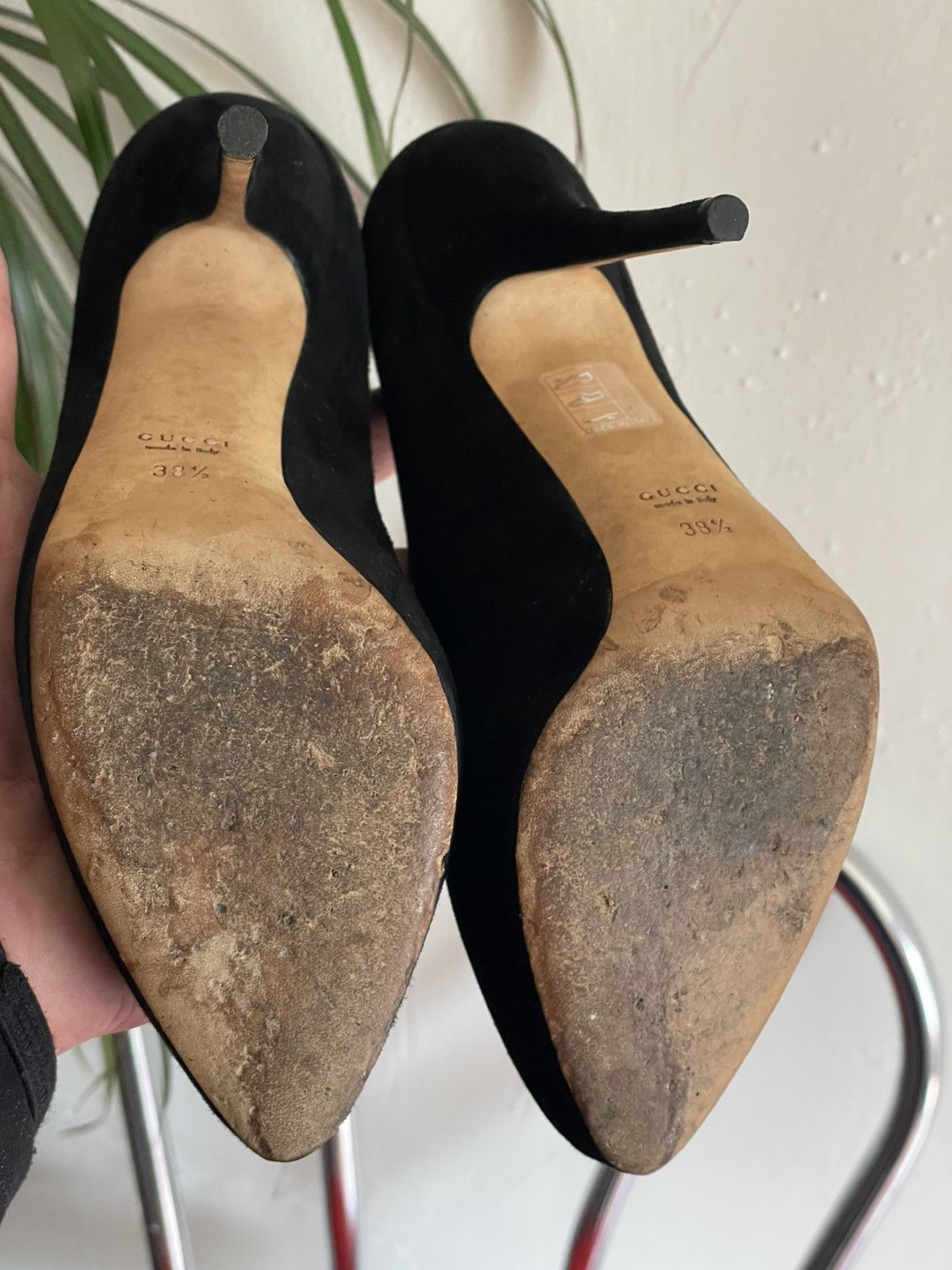 Gucci × Vintage Gucci vintage suede leather heels shoes Size US 8.5 / IT 38.5 - 10 Thumbnail