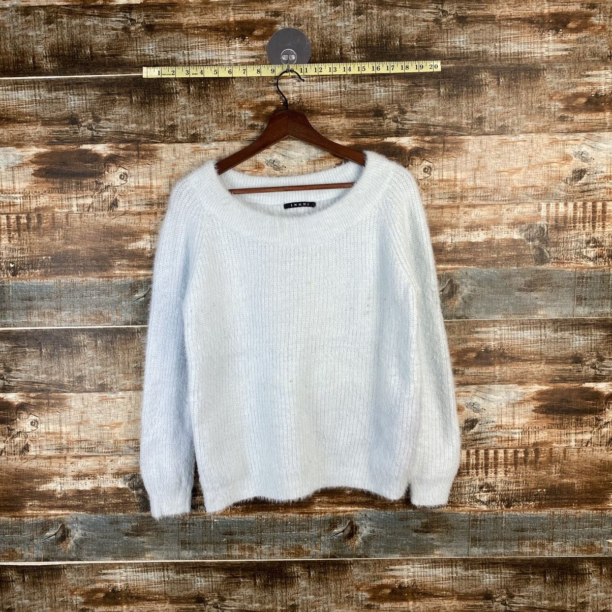 Homespun Knitwear DL Ingni Blue fur shaggy mohair Knitwear #C1042 Size S / US 4 / IT 40 - 1 Thumbnail