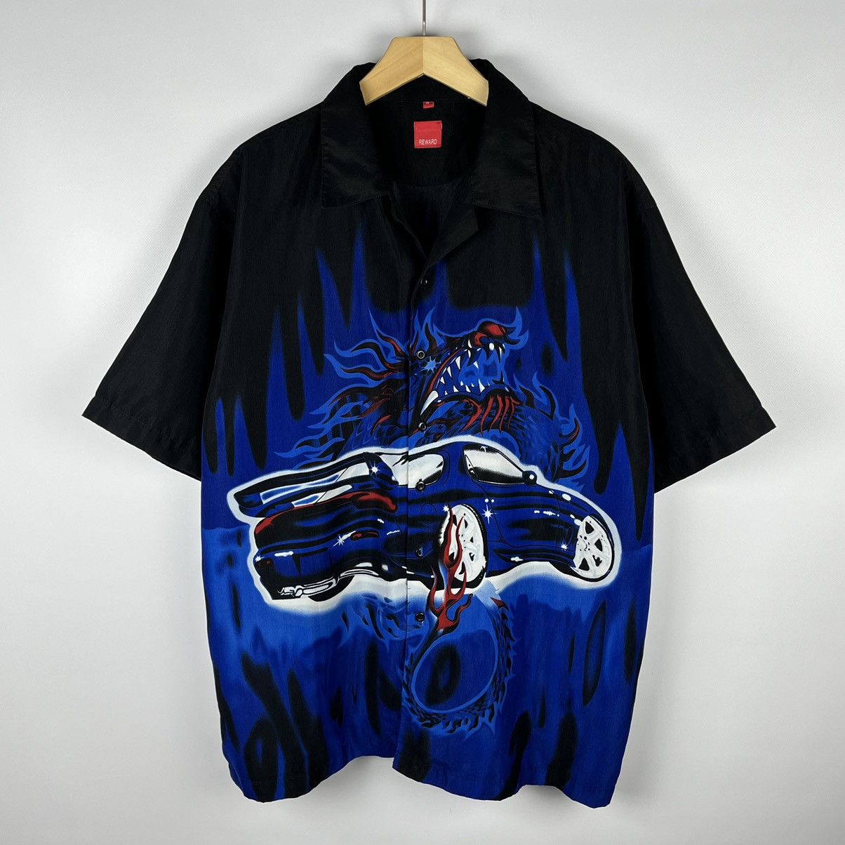 Vintage Vintage Japanese Dragon Mazda rx-7 rare y2k crazy shirt 90’s Size US XL / EU 56 / 4 - 1 Thumbnail