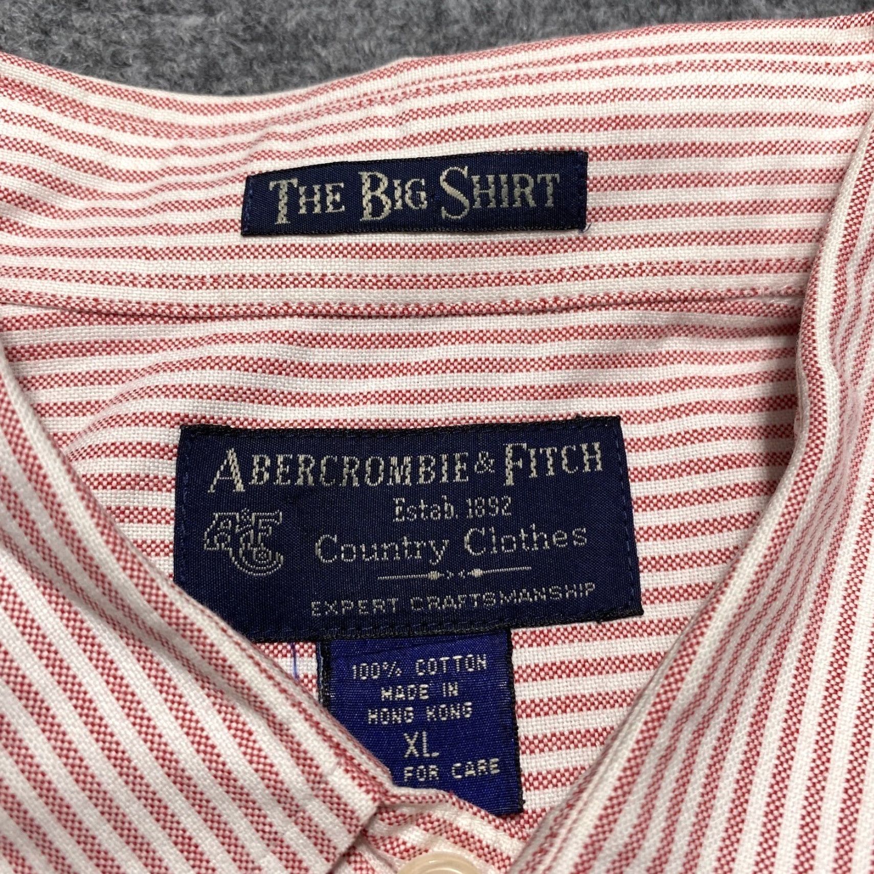 Abercrombie & Fitch VINTAGE Abercrombie & Fitch Shirt Men XL Pink Striped Button Long Sleeve Oxford Size US XL / EU 56 / 4 - 3 Thumbnail