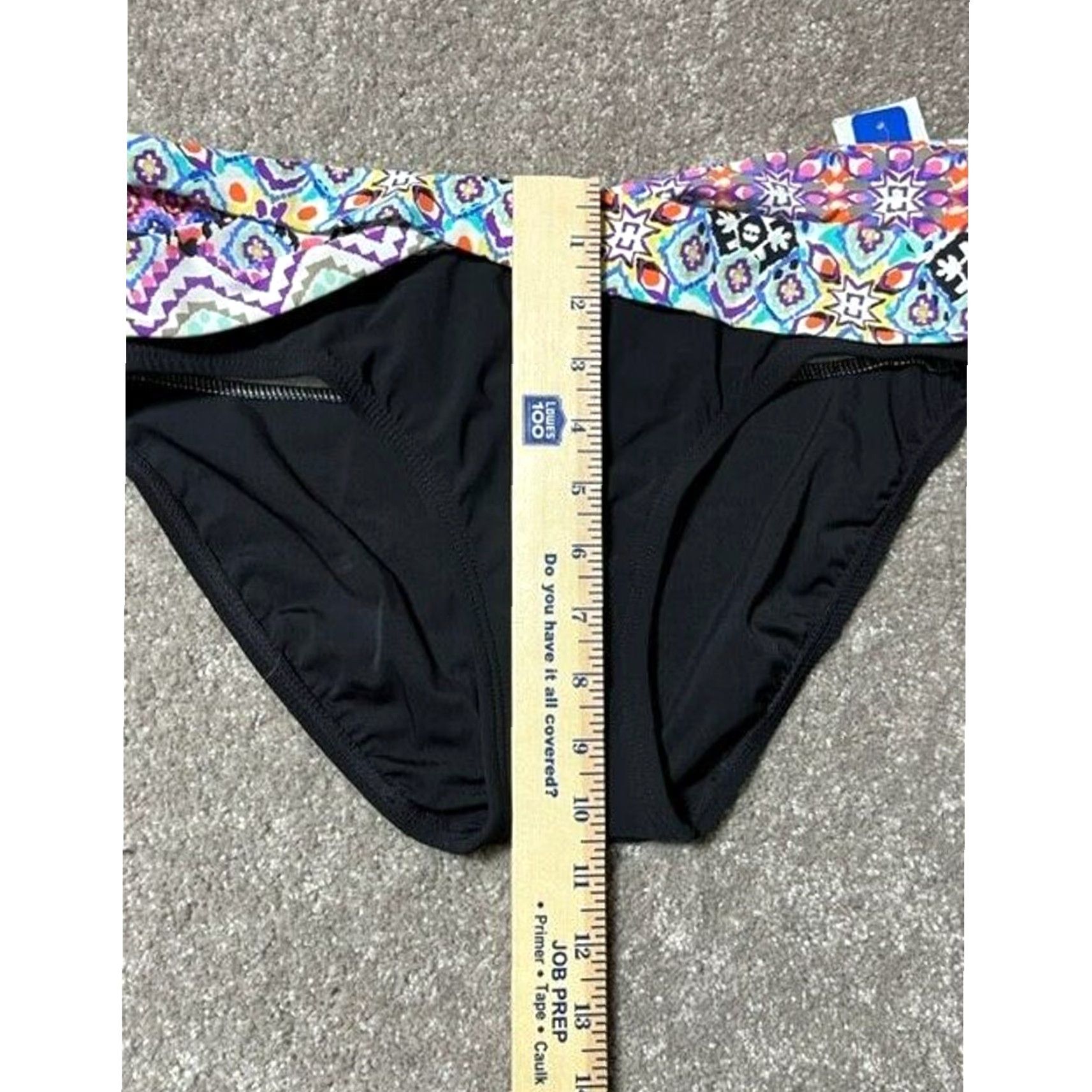 Vintage Christina Bikini Bottom Sz 12 High Waisted Geometric Black Swimsuit Bottom Womens Vintage? No Size 34" / US 12 / IT 48 - 4 Thumbnail