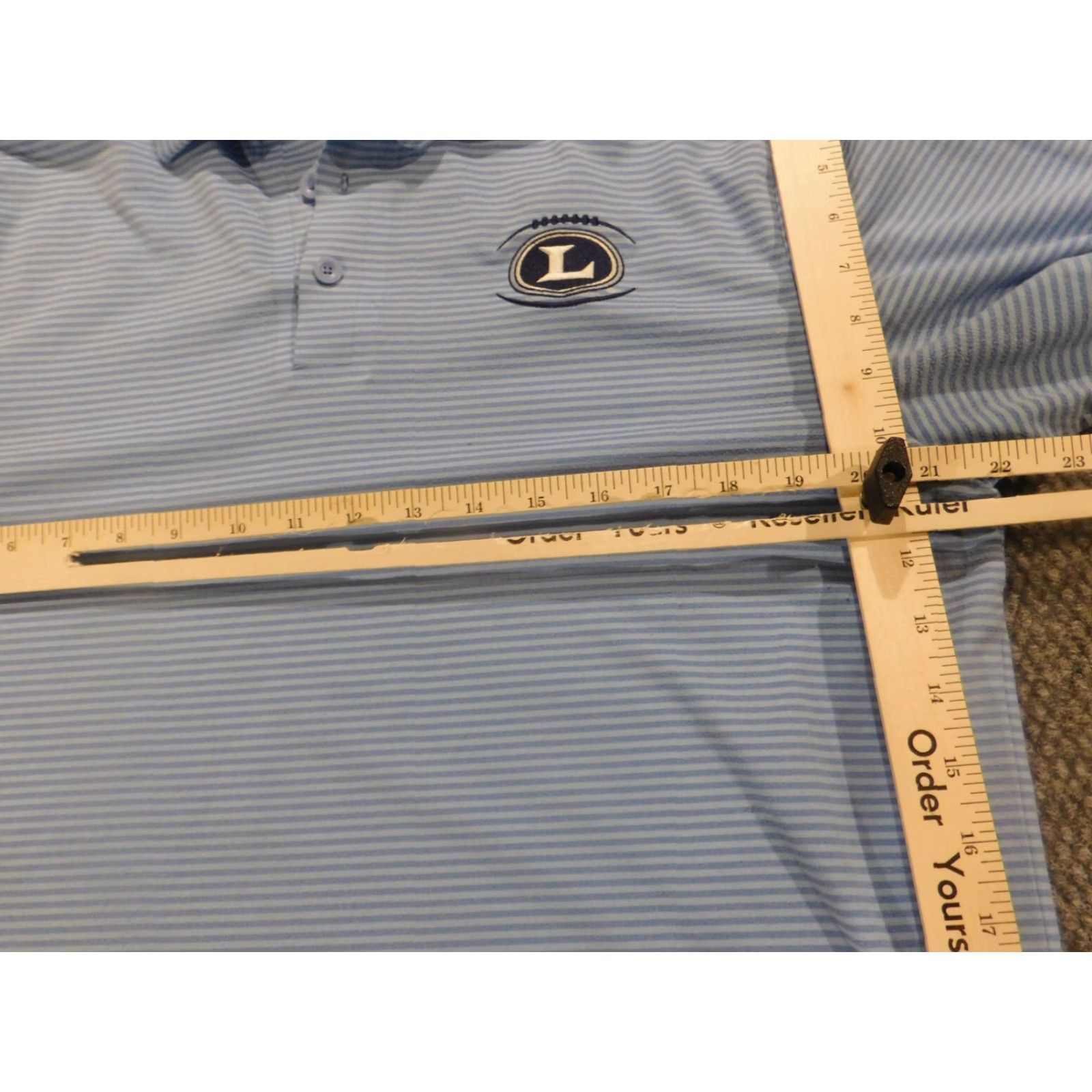 Vintage **Columbia Mens Blue Polo Large Striped Stretch Button** User: **Columbia Mens Blue Polo Large Striped Stretch Button** Size US L / EU 52-54 / 3 - 6 Thumbnail
