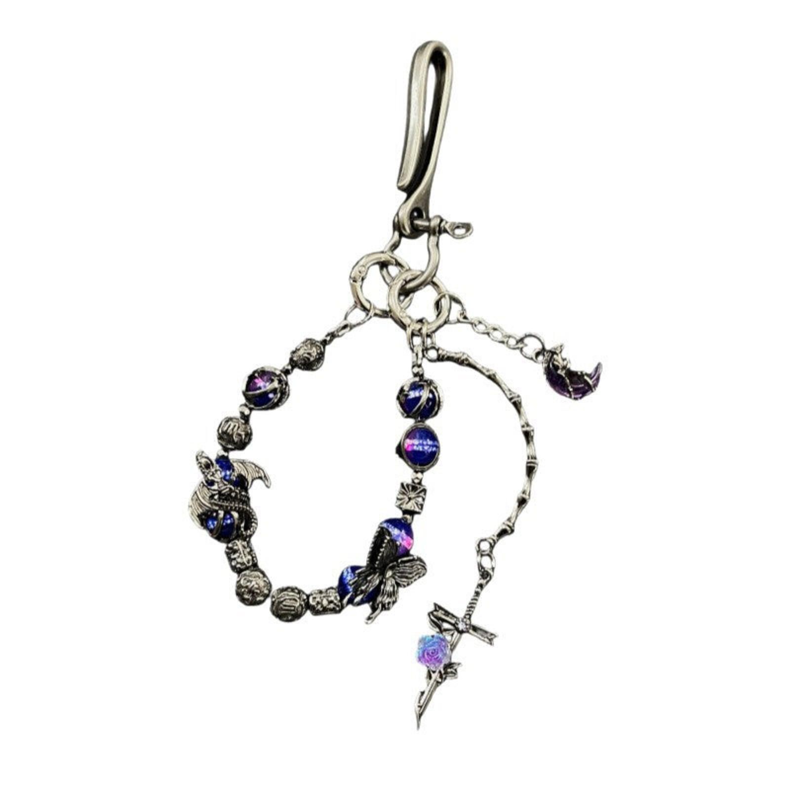 Other Purple Rose Cross Short Chain | Dark Punk Hanging Accessory Size ONE SIZE - 5 Thumbnail