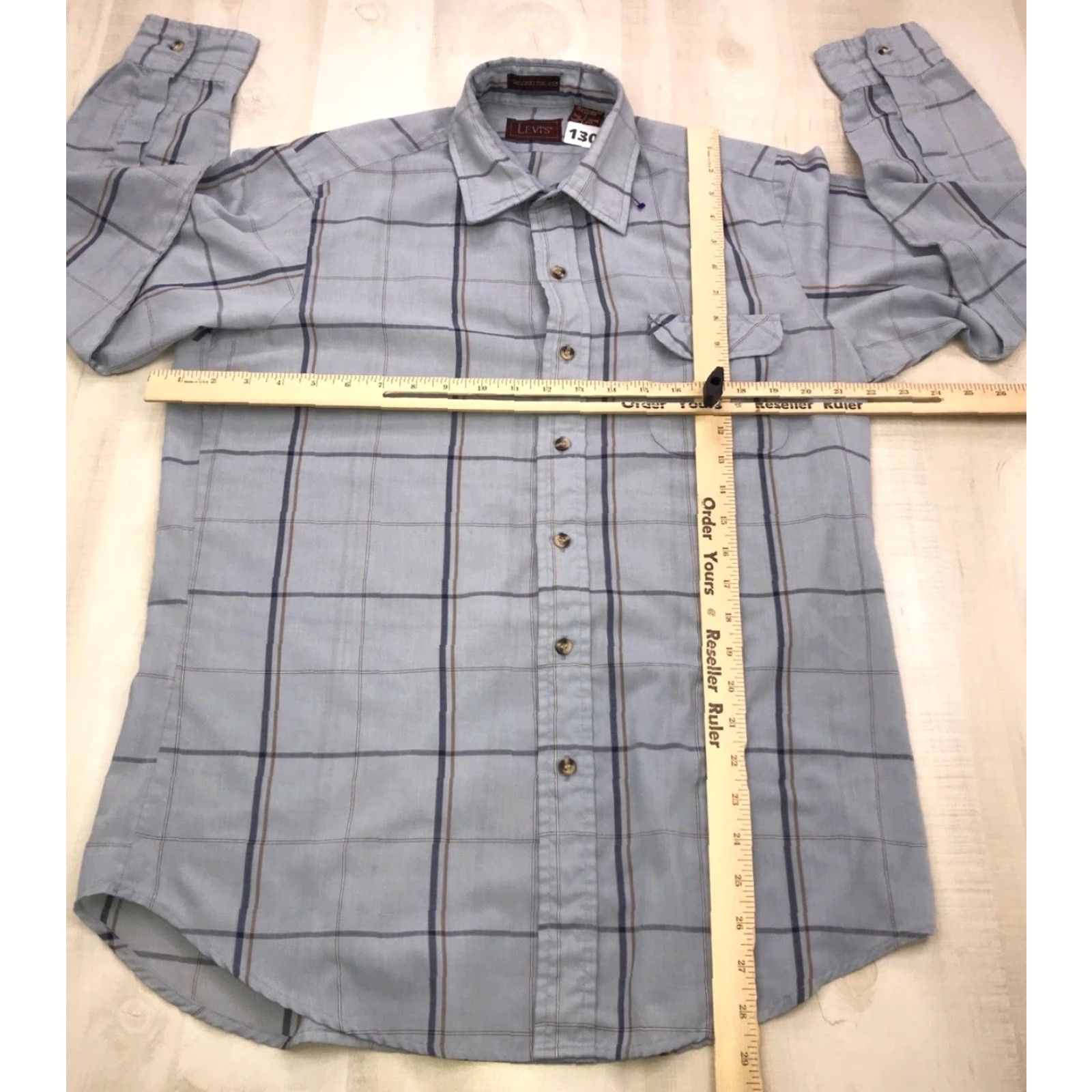 Levi's Vtg Levi's Tailored For Men Pocket Front Button Up Plaid Shirt Rockabilly Lrg Multicolor Cotton Blend 60s 50s Western Retro Pocket Men Shirt Button-Up Size US L / EU 52-54 / 3 - 6 Thumbnail