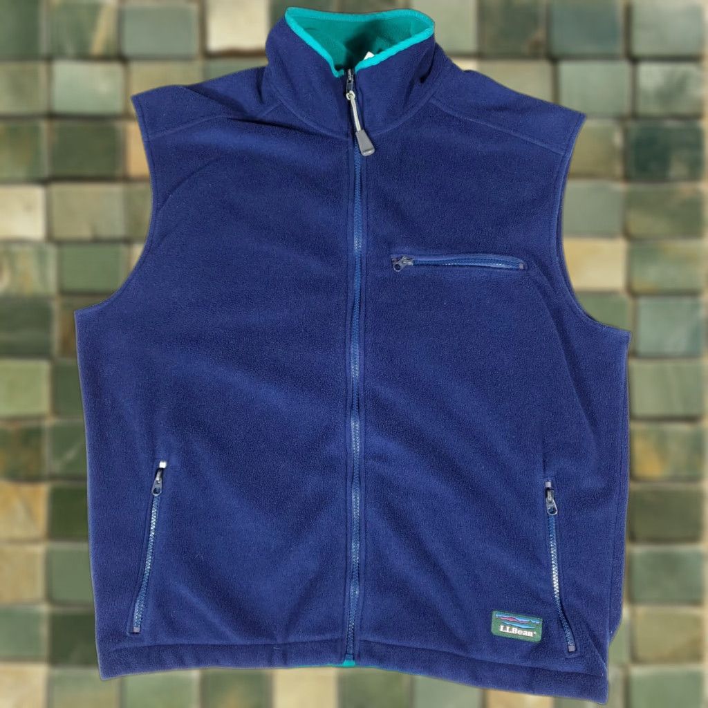 Vintage VINTAGE LL Bean Blue VTG 90s Full Zip Polartec Fleece Windblock Series Vest Mens L Size US L / EU 52-54 / 3 - 1 Thumbnail