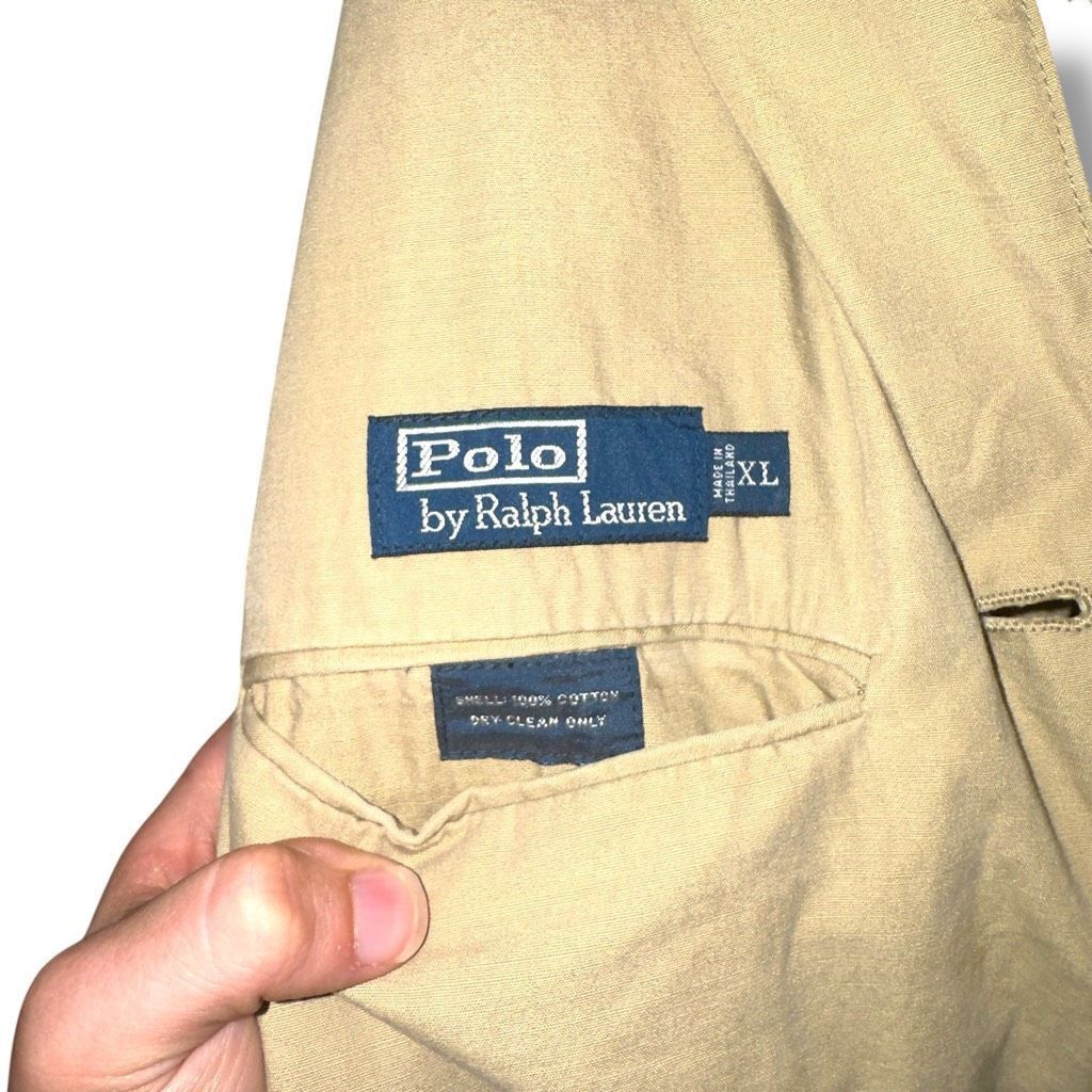 Polo Ralph Lauren Polo Ralph Lauren Tan Unstructured Safari Jacket Sport Coat Size 48R - 6 Thumbnail