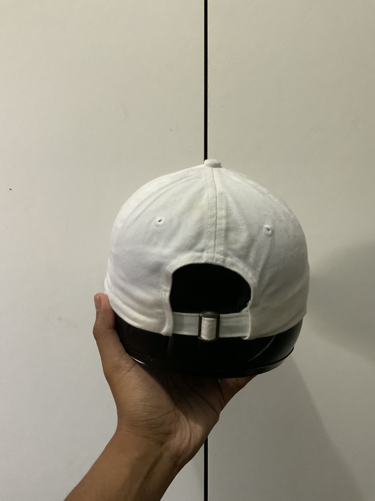 Japanese Brand Plain White Black Logo Hat Size ONE SIZE - 4 Thumbnail