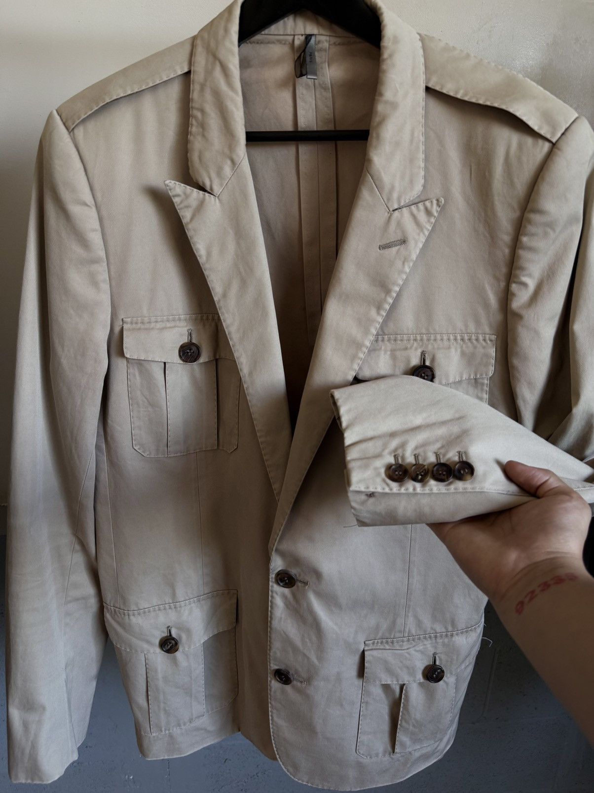 Dior × Hedi Slimane SS06 Military Safari Blazer Size 52R - 3 Thumbnail