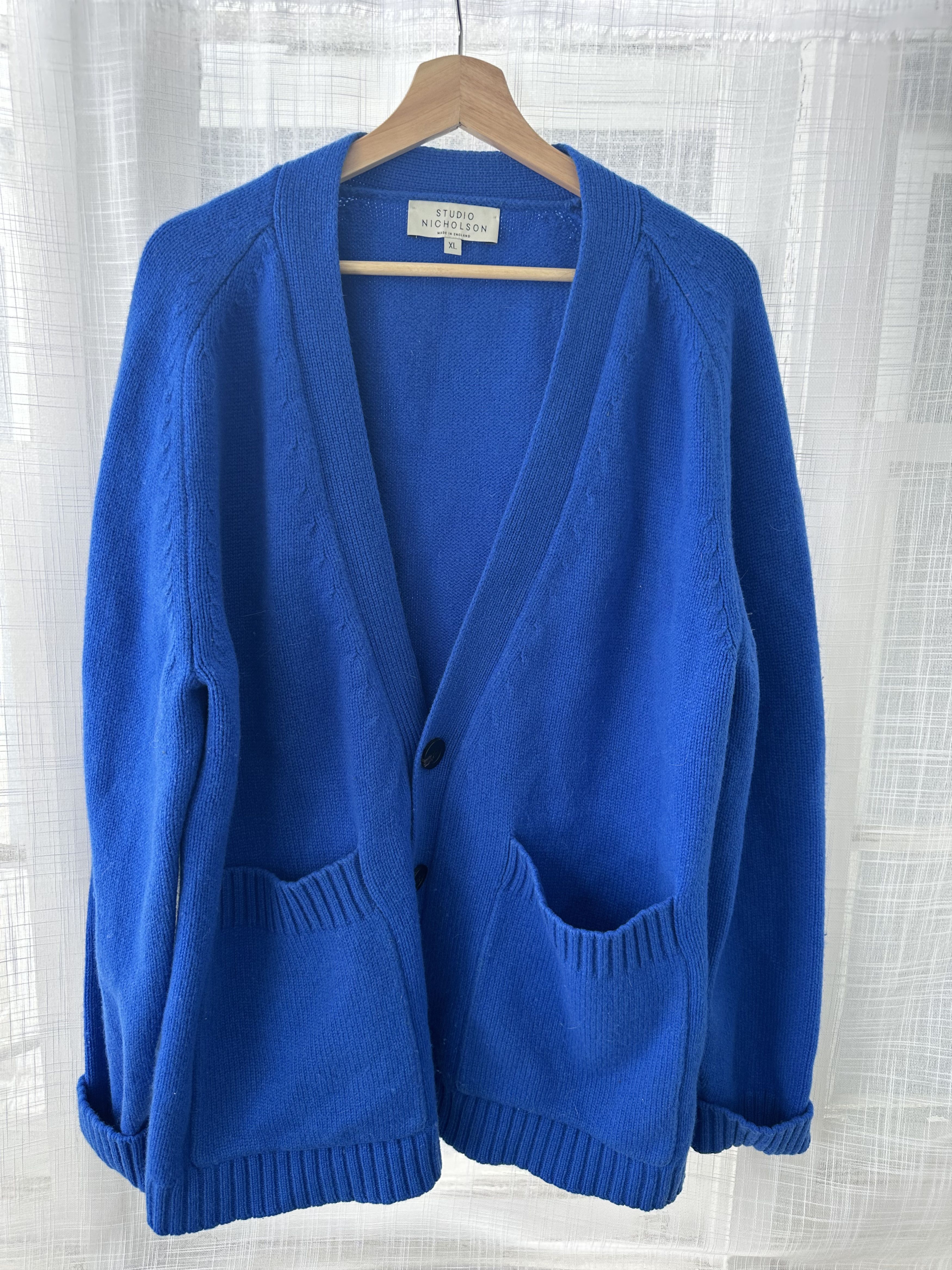 Studio Nicholson Studio Nicholson Cobalt Blue Soft wool Cardigan Size US XL / EU 56 / 4 - 1 Thumbnail
