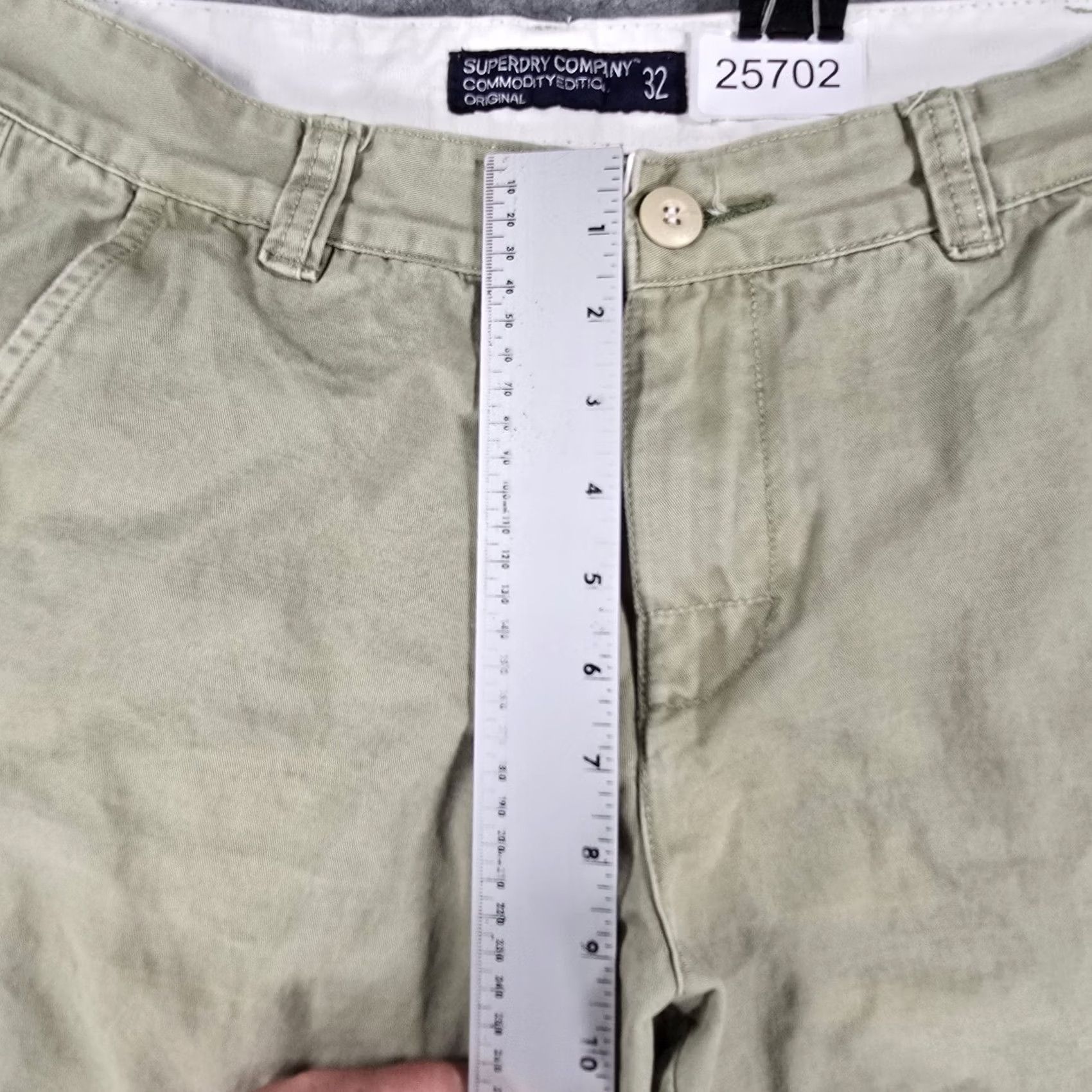 Superdry Superdry Mens Shorts 32 Chino Flat Front Green Size US 32 / EU 48 - 6 Thumbnail