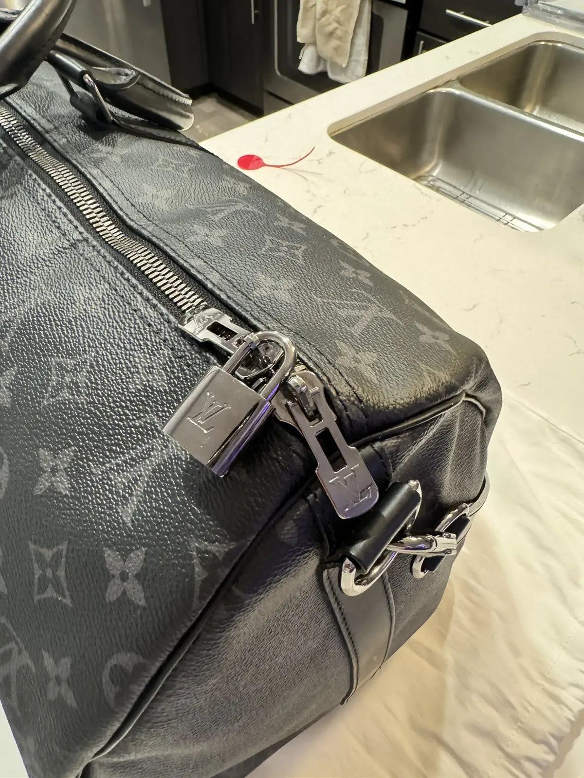 Louis Vuitton Louis Vuitton Bandouliere Keepall 55 Eclipse Monogram Size ONE SIZE - 8 Thumbnail