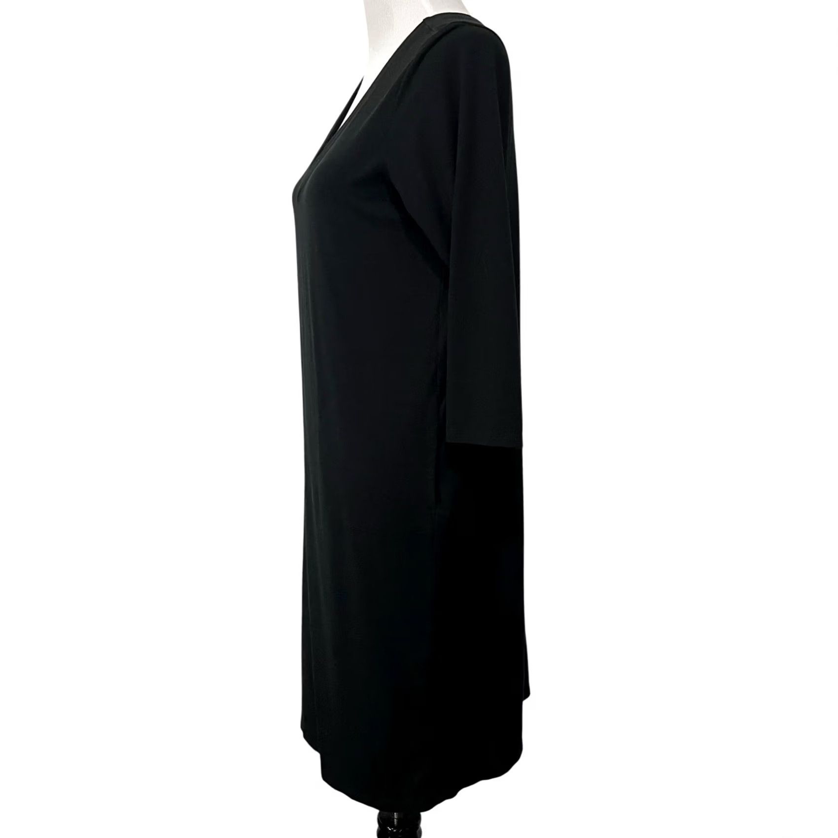 J. Jill J. Jill Wearever Dress V-Neck 3/4 Sleeve Black Women’s Size S Casual Pockets Size S / US 4 / IT 40 - 6 Thumbnail