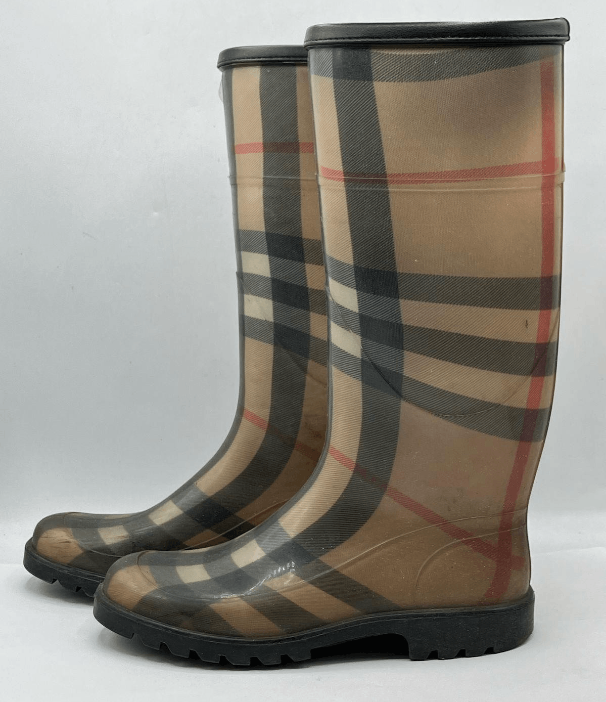 Burberry Burberry Made in Italy Check Pattern Mid Calf Rain Boots Size US 6 / IT 36 - 5 Thumbnail