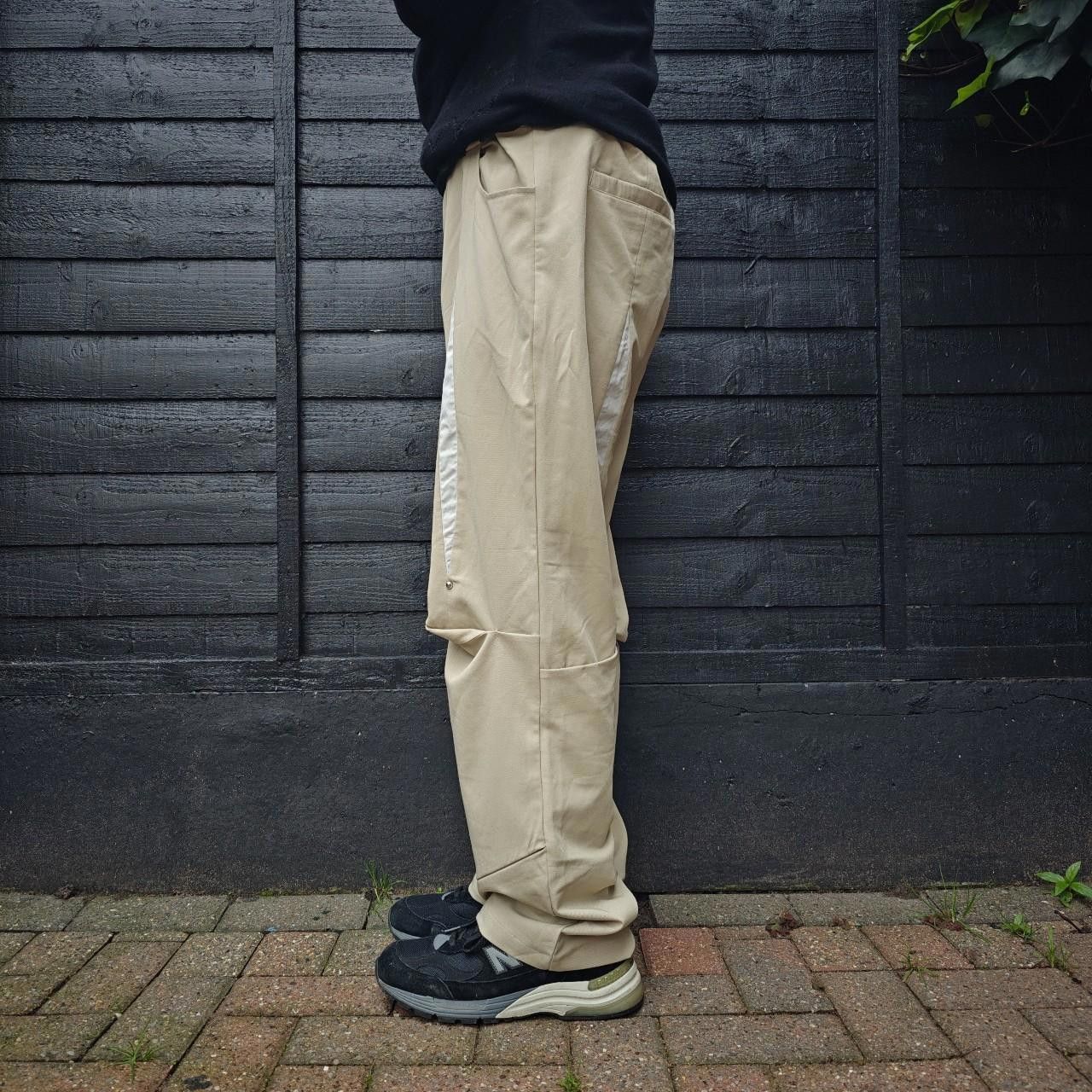 Other Beige/White Slit Panelled Baggy Trousers Size US 32 / EU 48 - 3 Thumbnail