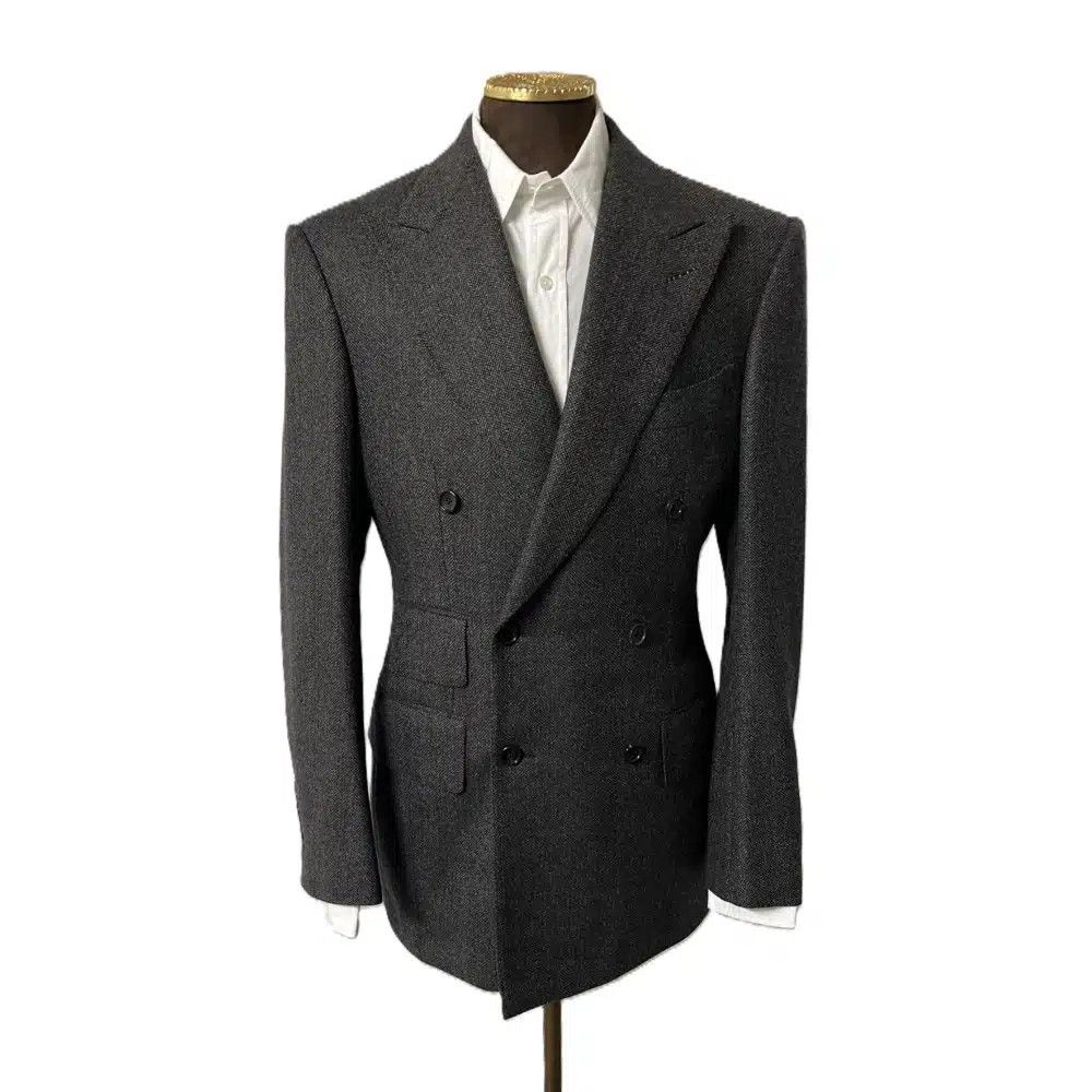 Tom Ford o1loc1c0925 11LD40 Double Breasted Jacket in Dark Grey Size US M / EU 48-50 / 2 - 1 Preview