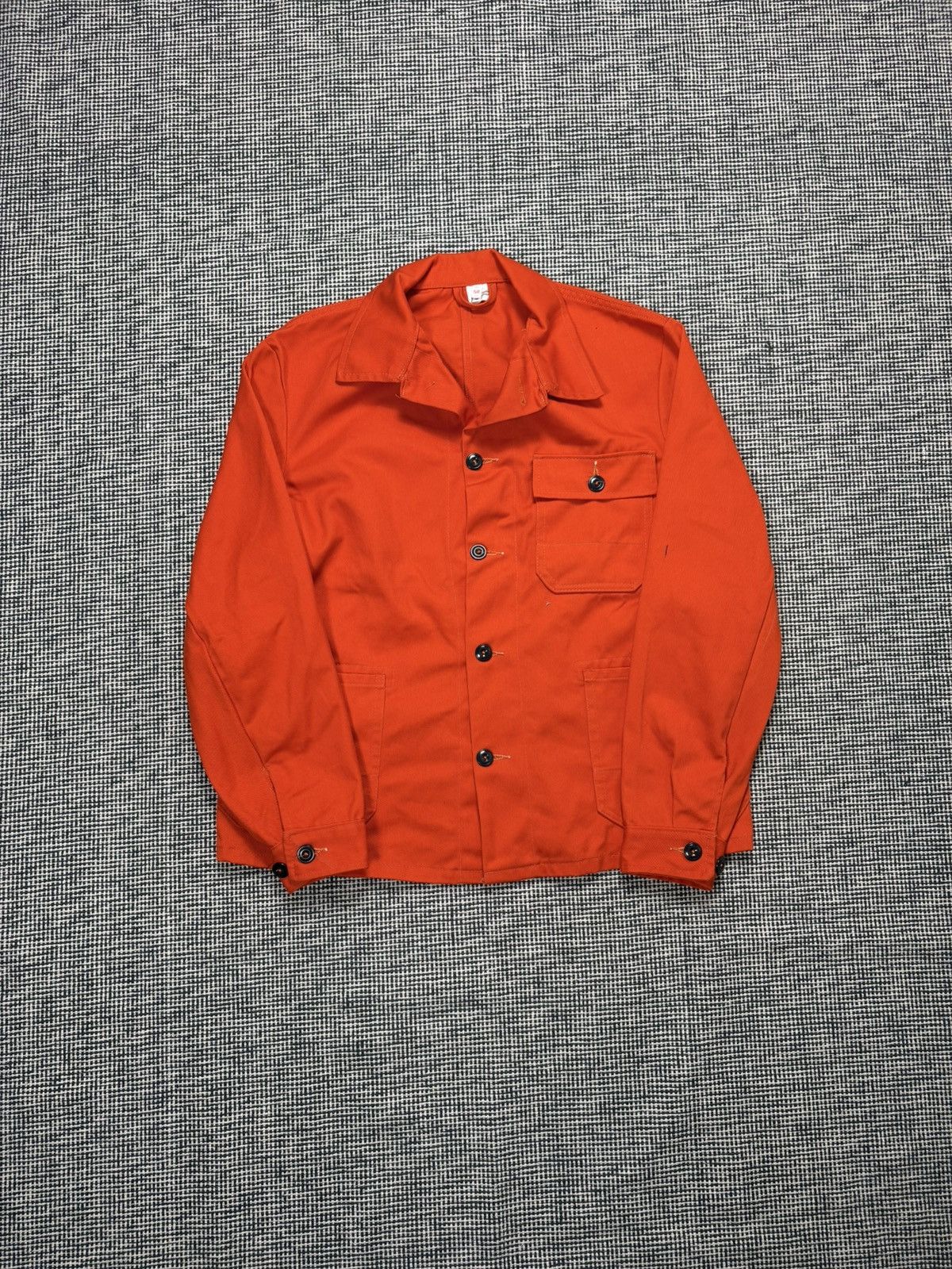 Le Laboureur 70s vintage French chore coat jacket orange miner road work Size US M / EU 48-50 / 2 - 4 Thumbnail