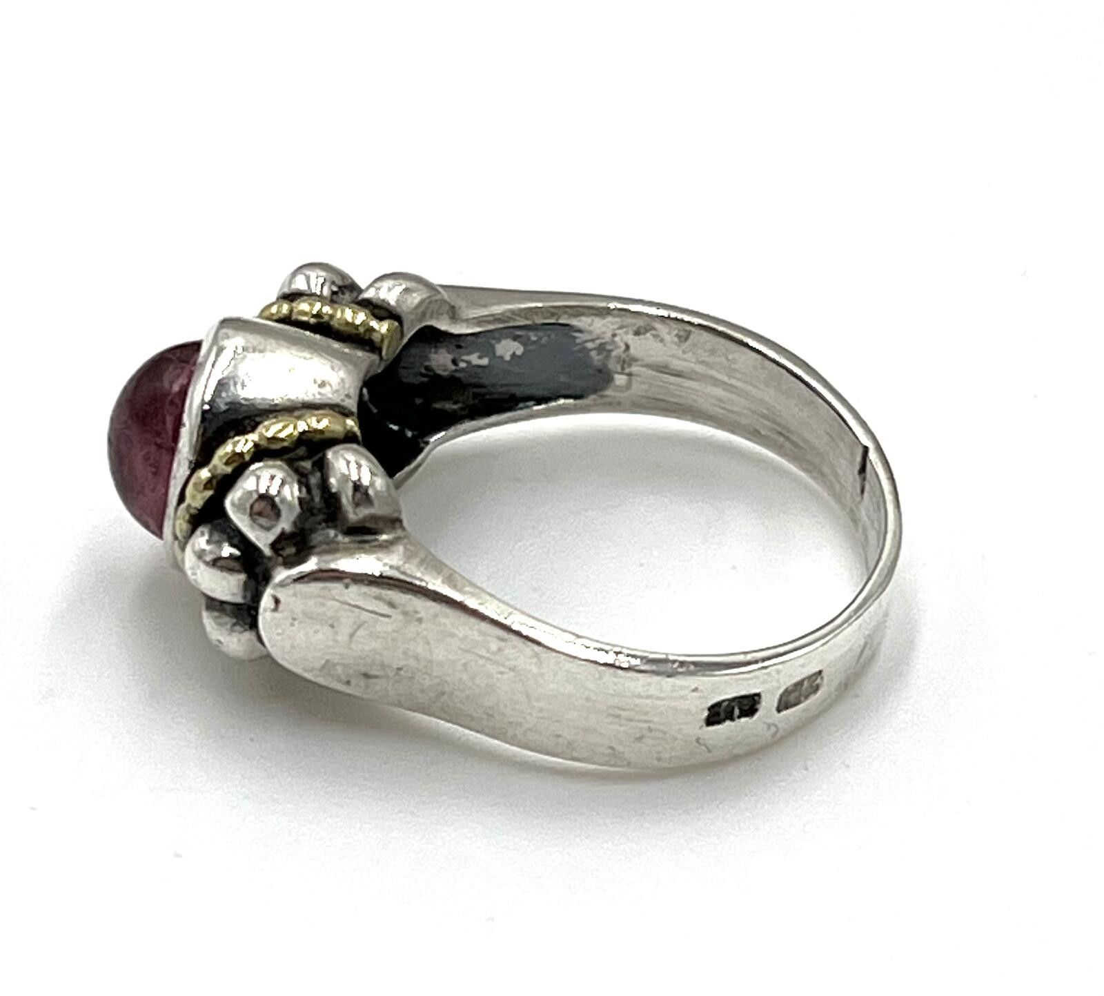 Other Sterling Silver & 18K Gold Tourmaline Lagos Caviar Ring Size ONE SIZE - 3 Thumbnail