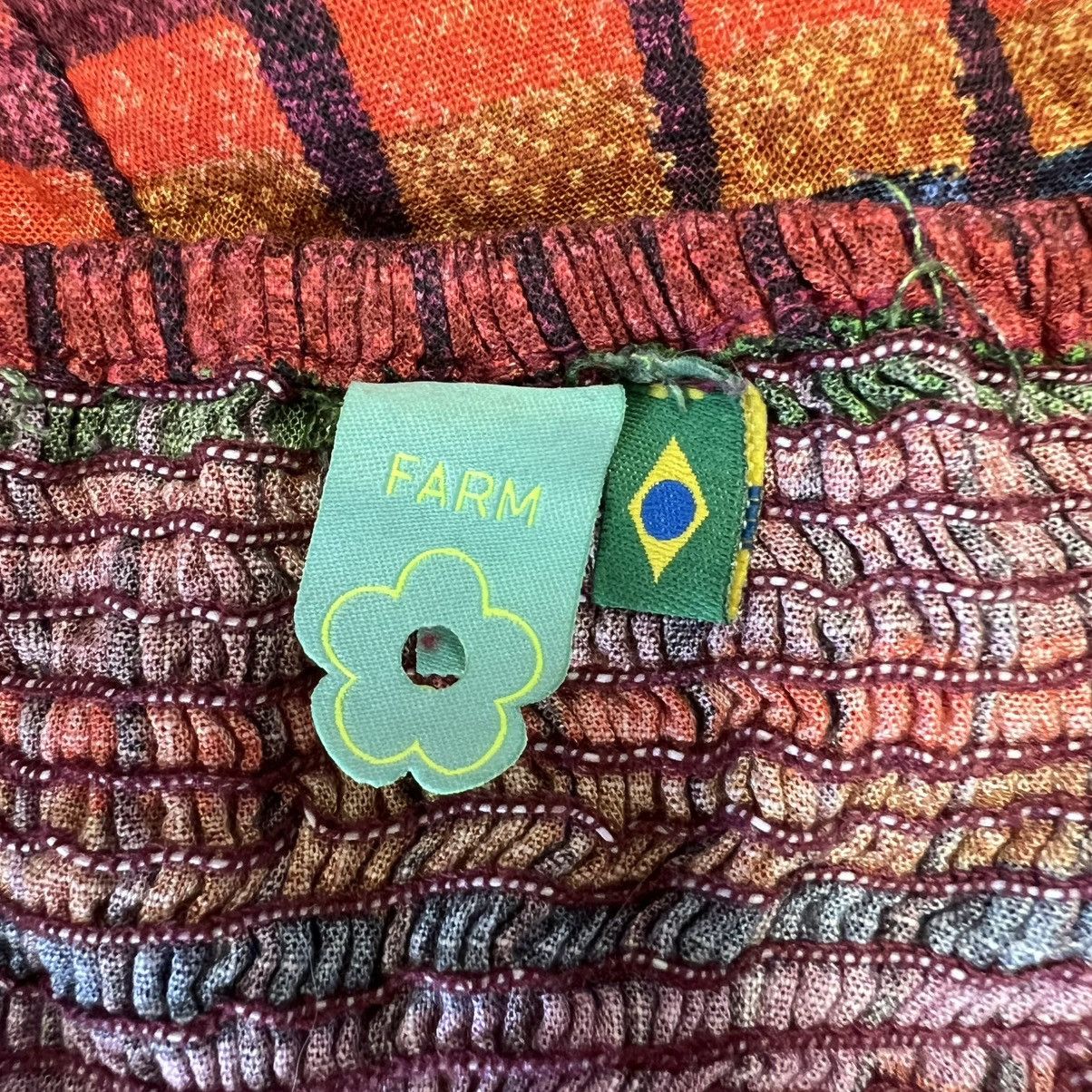 Farm Rio Farm Rio Multicolor Bikini Top Viscose Smocked Back Brazil Size XS / US 0-2 / IT 36-38 - 5 Thumbnail