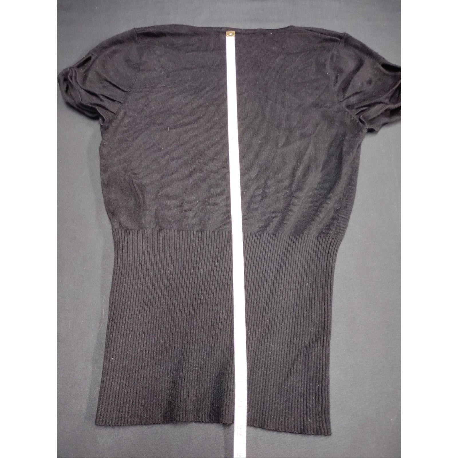 Our Legacy It's Our Time Black Short-Sleeve Ribbed Waist Sweater Top Size S / US 4 / IT 40 - 4 Thumbnail