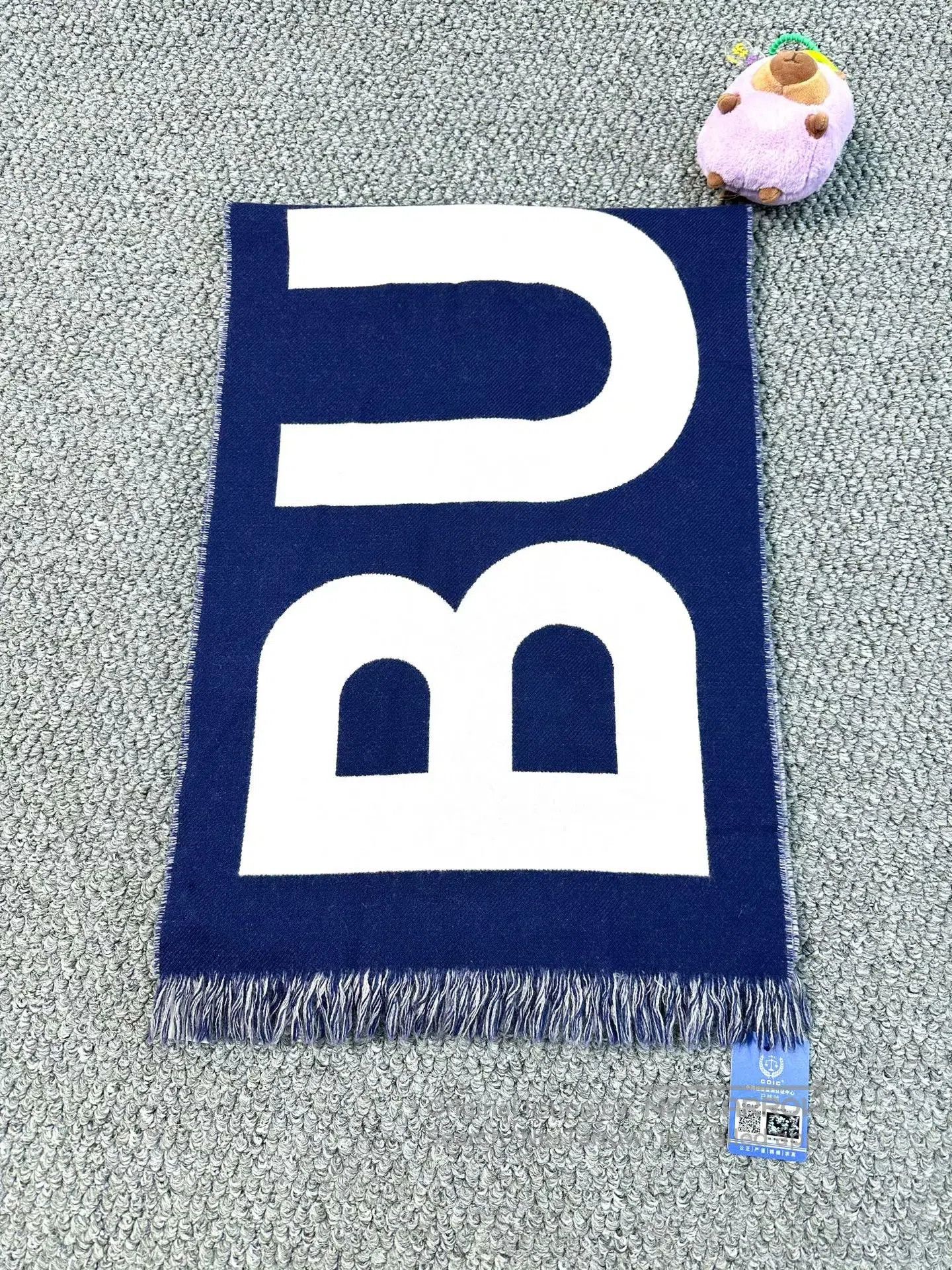 Burberry Burberry Classic Blue and Pink Dual Logo Wool Scarf| Size ONE SIZE - 3 Thumbnail