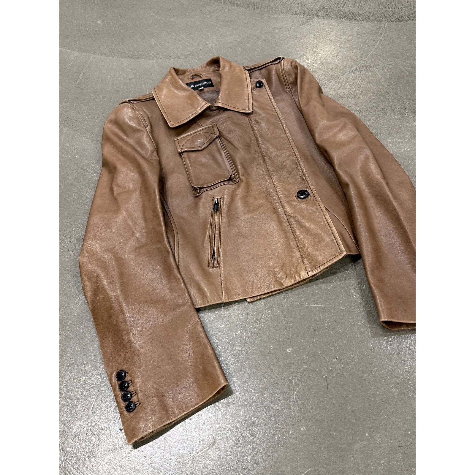Ann Demeulemeester 2000s Ann Demeulemeester leather aviator cargo jacket Size US XS / EU 42 / 0 - 3 Thumbnail