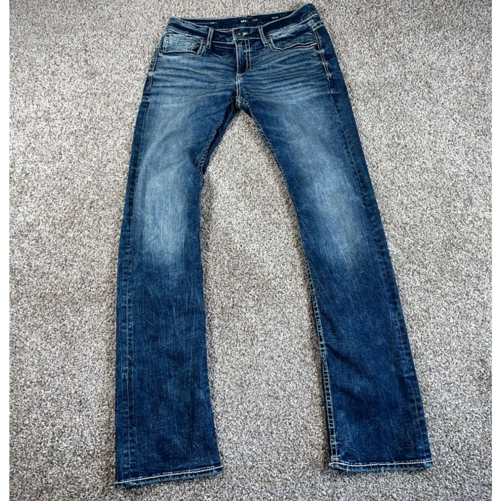 Buckle BKE Carter Bootcut Jeans Men s 32 x 36 Dark Blue Denim Low Rise Stretch Y2K Grailed
