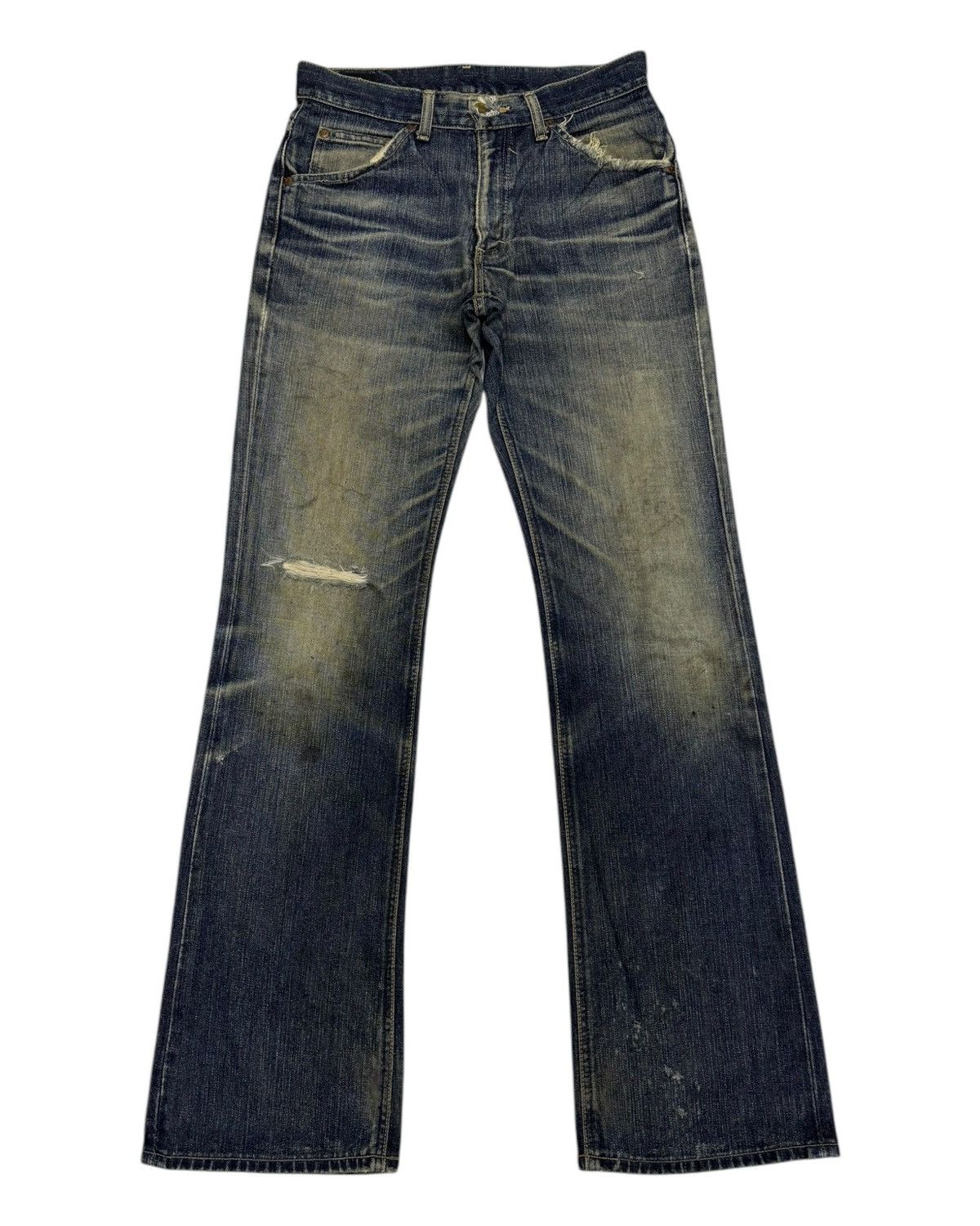 If Six Was Nine × Le Grande Bleu (L.G.B.) × Lee FLARE JEANS LEE RIDERS BOOTCUT DISTRESSED DENIM JEAN RUSTY Size US 29 - 7 Thumbnail