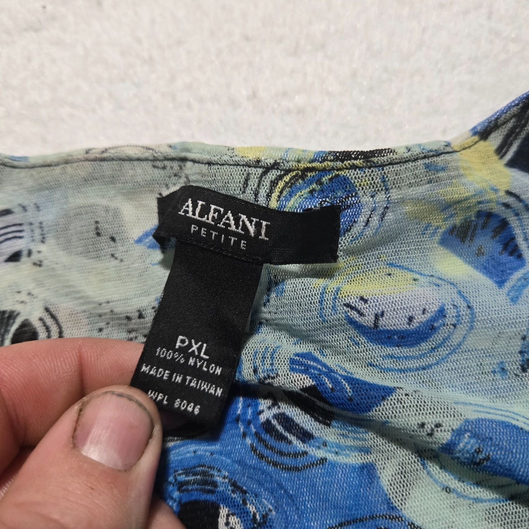 Alfani Alfani Shirt Adult Women's Petite Blue 3/4 Sleeve Pullover Top Blouse Sheer Womens Size XL / US 12-14 / IT 48-50 - 3 Thumbnail