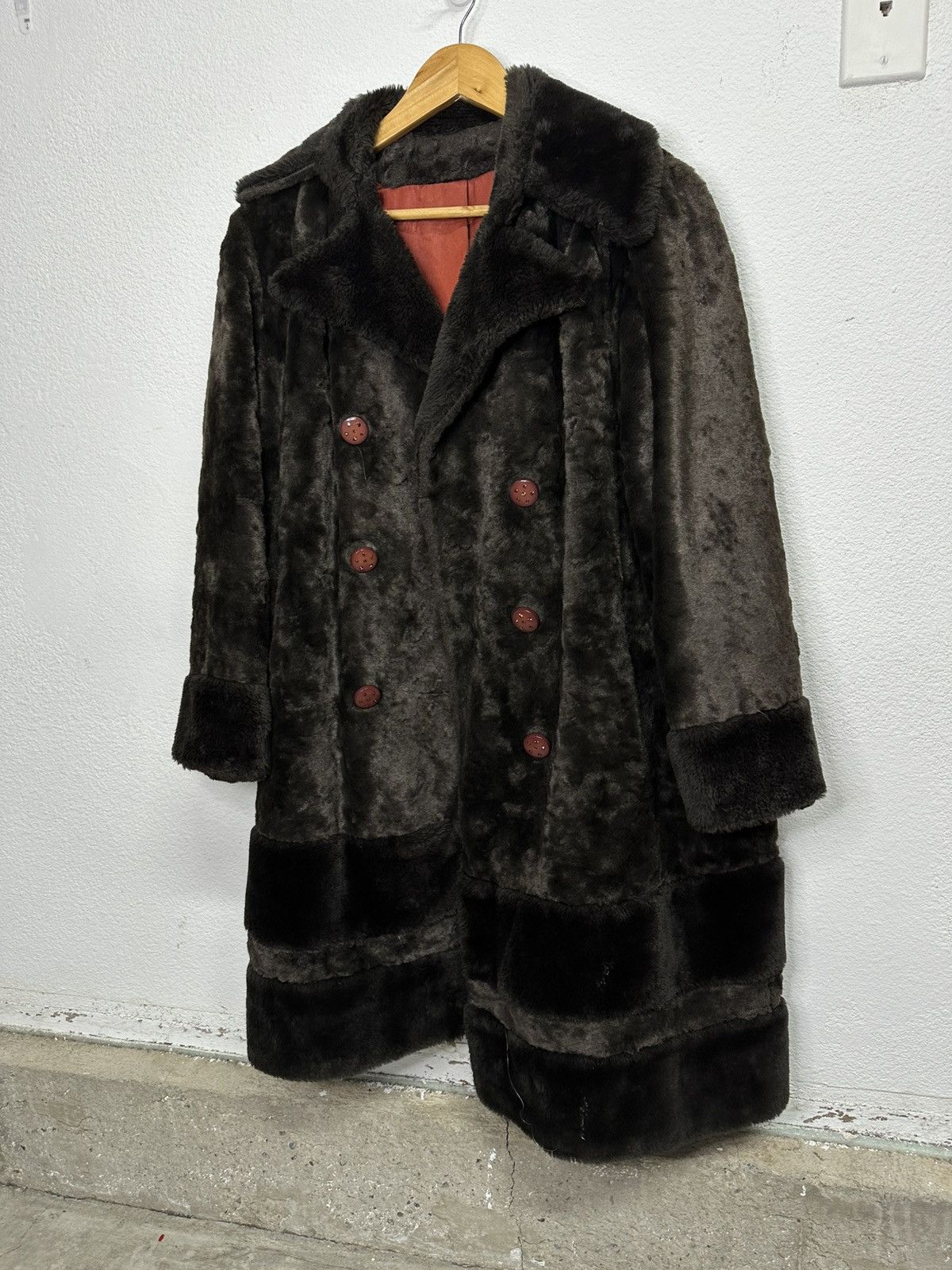 Vintage 1960’s Faux Fur Coat Jacket ILGWU Union Size XL / US 12-14 / IT 48-50 - 1 Thumbnail