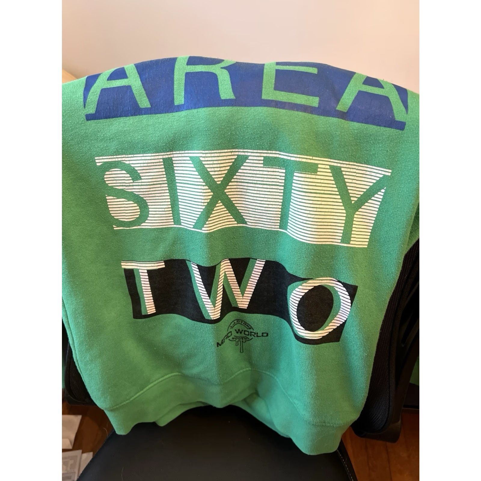Vintage VINTAGE Mad World Hoodie Mens Medium Green Pop Art RARE J.J. Dyone Mad World Modeno Hooded Pullover Cotton Fall Winter Spring Art Mens Size US M / EU 48-50 / 2 - 2 Thumbnail