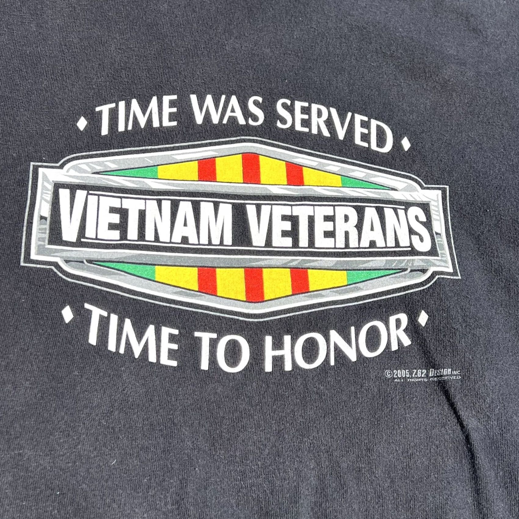 Vintage VINTAGE Men's T-Shirt Black Large 2005 VIETNAM VETERAN Time Was Served 7.62 Design Mens Shirts L Black Size US L / EU 52-54 / 3 - 7 Thumbnail