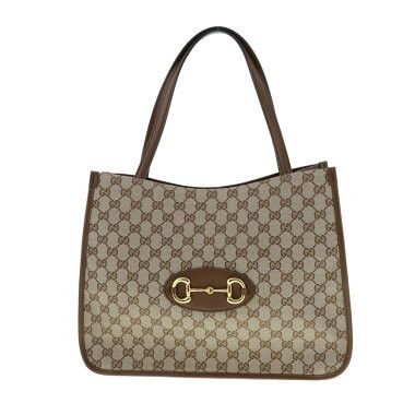 Gucci GG Canvas Leather Horsebit Tote Bag