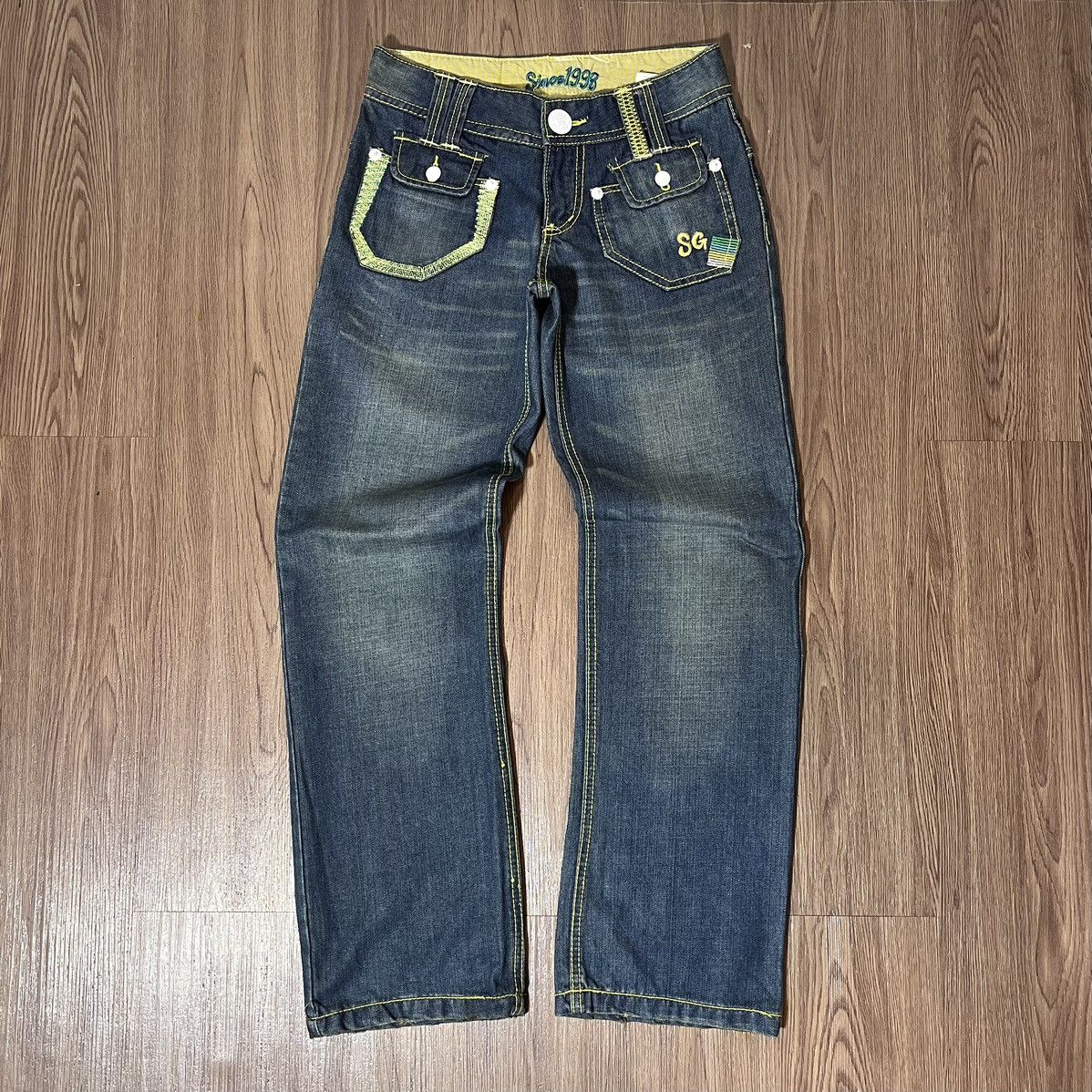 Blue Blue Japan × Hysteric Glamour × Japanese Brand Y2K Blue Moon Blue japan Surfing Back Embroidery denim Size US 28 / EU 44 - 2 Thumbnail