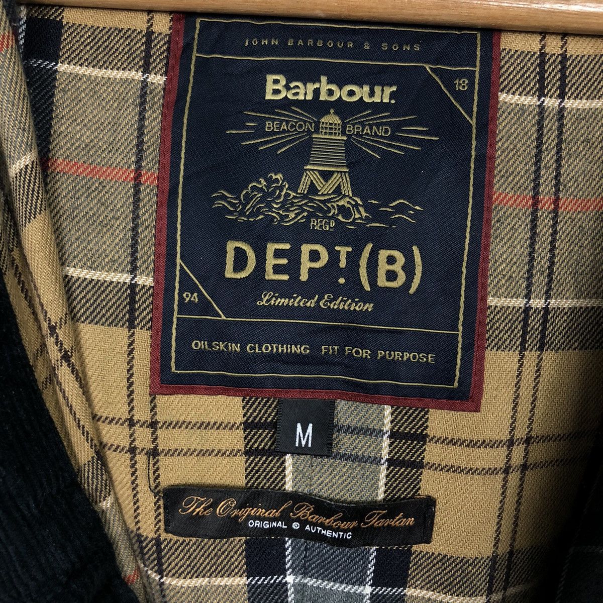 Barbour 📌Vintage Wax Jacket Barbour England Oilskin Blanket Tartan Size US M / EU 48-50 / 2 - 21 Thumbnail